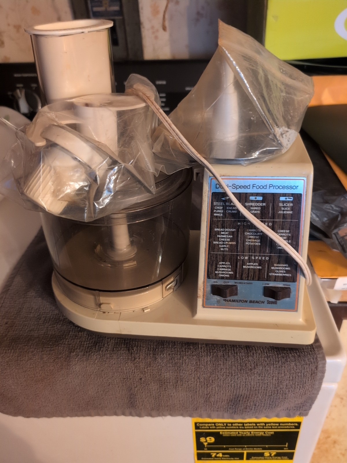 Vintage Hamilton Beach Food Processor Dual Speed Tested Works Made in USA