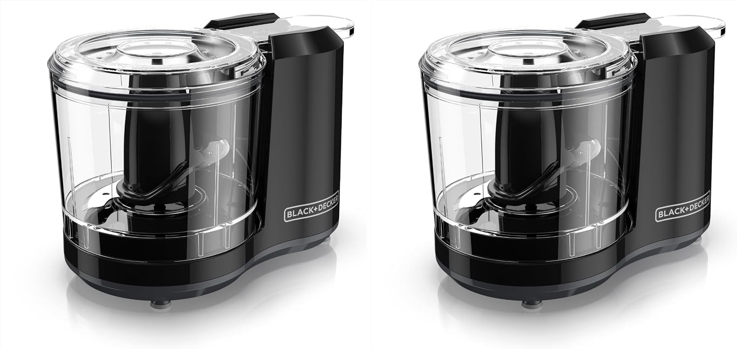 BLACK+DECKER 1.5-Cup Electric Food Chopper with Stay-Sharp Blade, 150W Motor