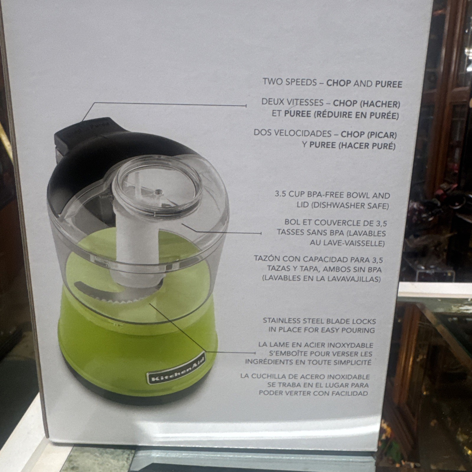KitchenAid KFC3511GA 3.5-Cup Food Chopper Green Apple