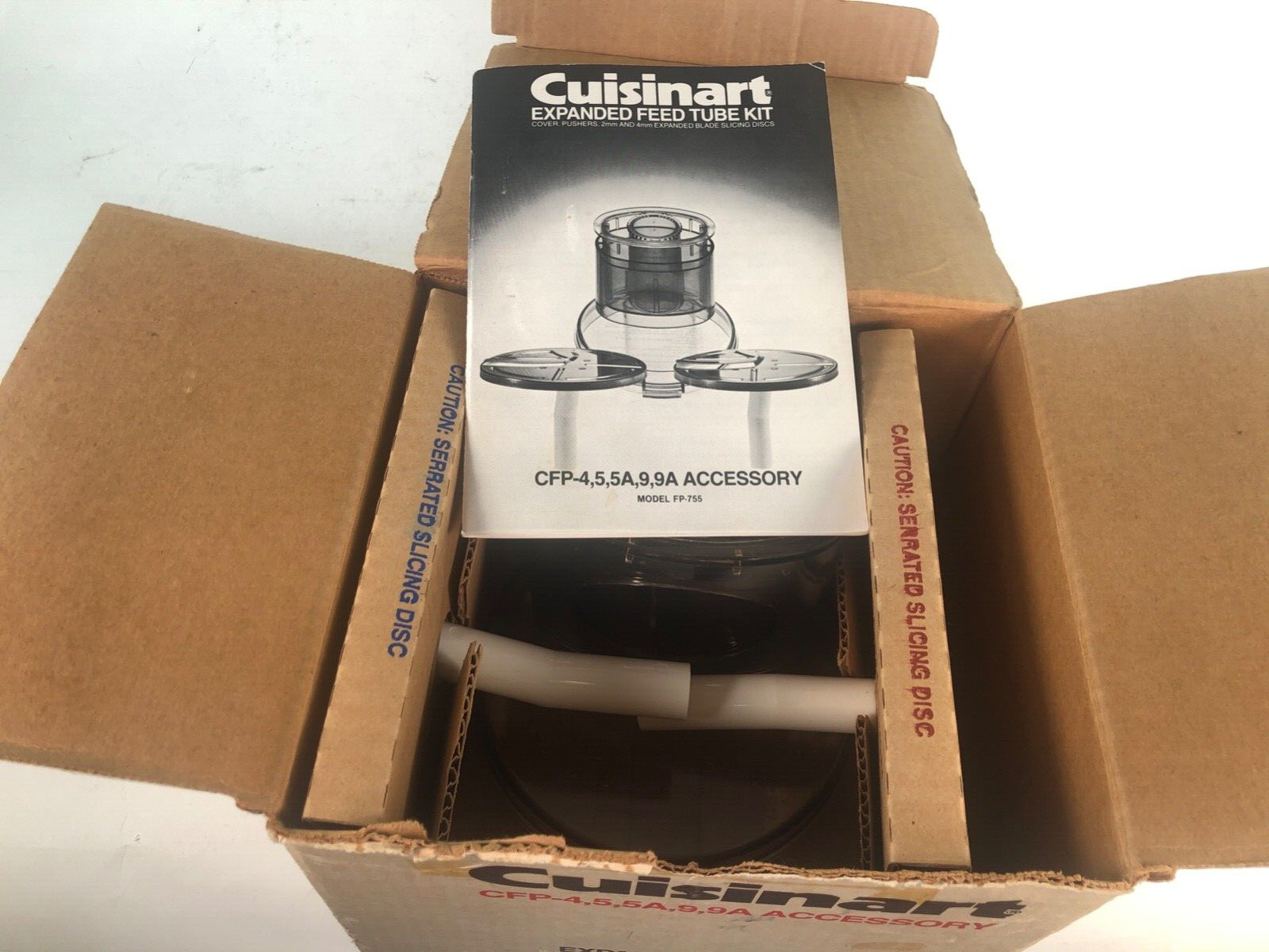 Cuisinart Food Processor Model FP-755A Expanded Feed Tube Kit 1984 NOS Vintage