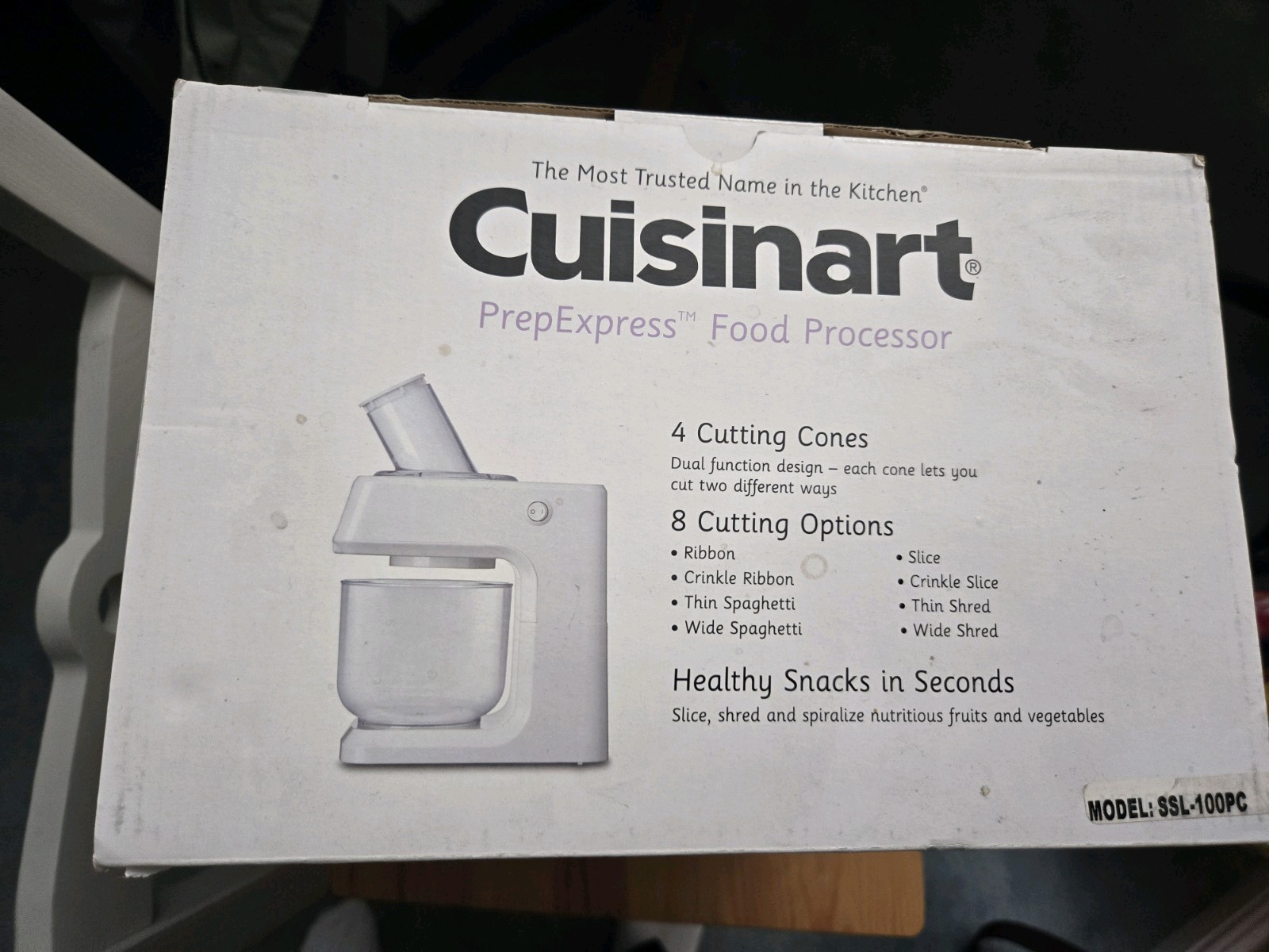 Cuisinart SSL-100PC Food Processor, 5 Cup, White, 4 Cutting Cones
