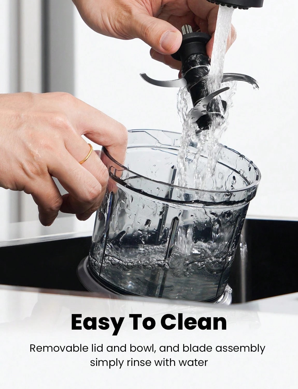 Powerful 4 Cup Electric Food Chopper Sleek 2 Bowl Meat Grinder Dicer and Process