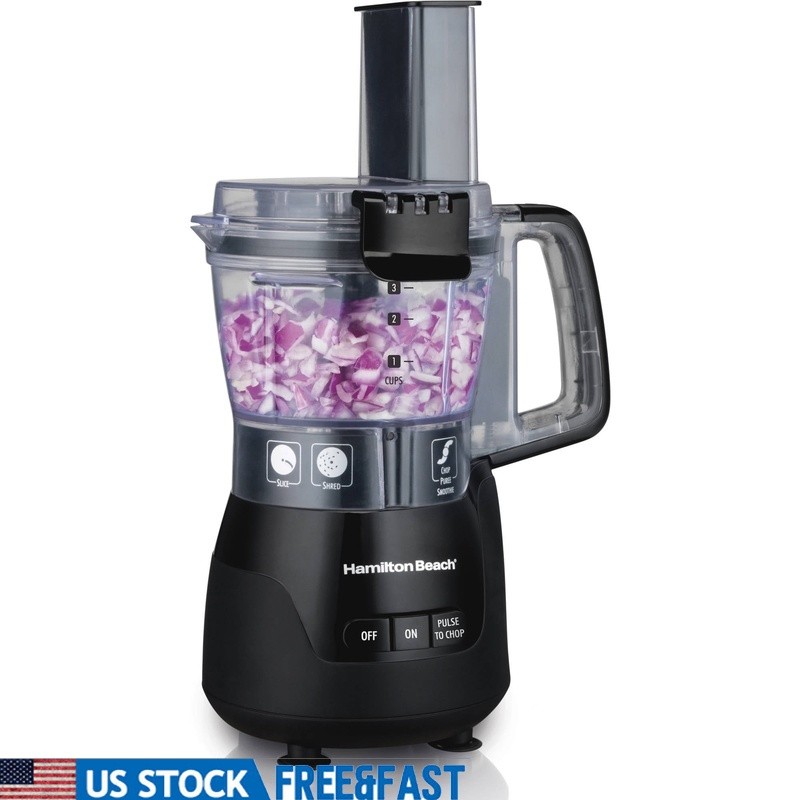 Stack Snap Food Processor 4 Cup Blender Chopper Easy Assembly Multifunctional US