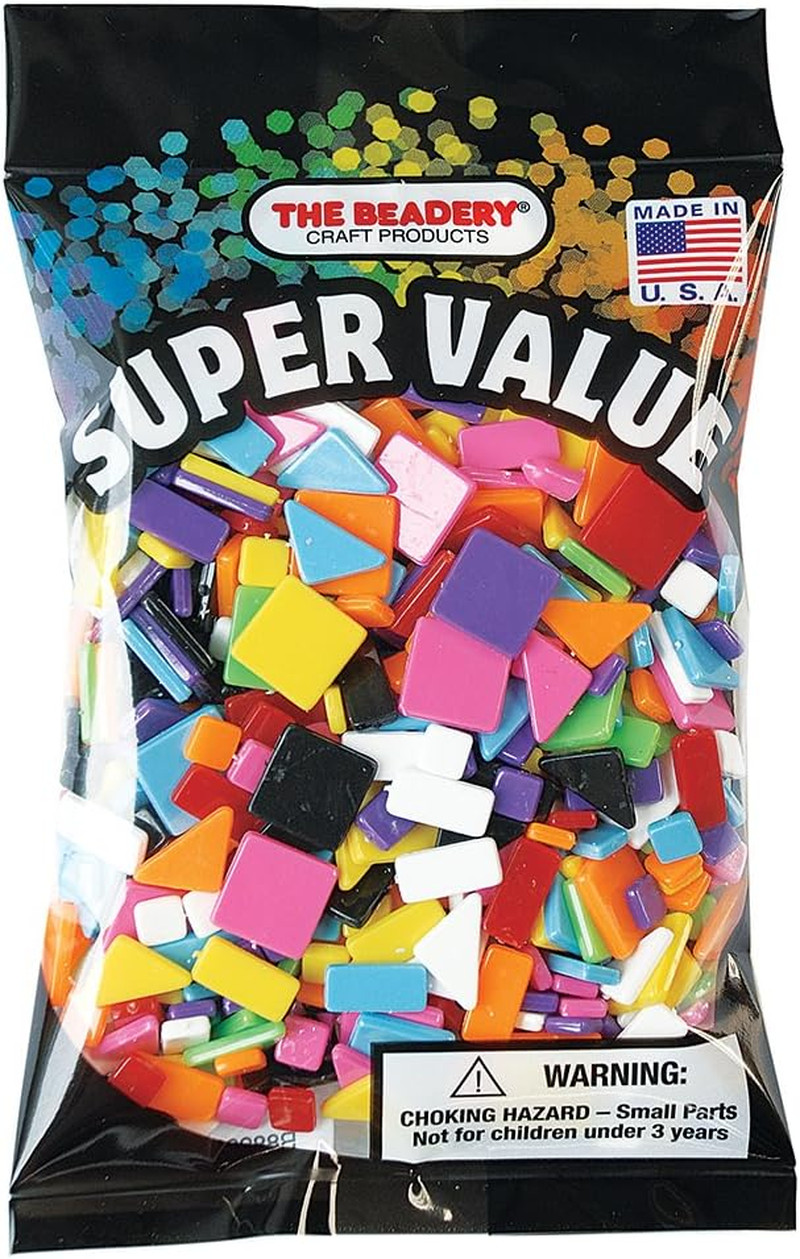 The Beadery Plastic Mosaic Pieces, 6-12Mm, Multi