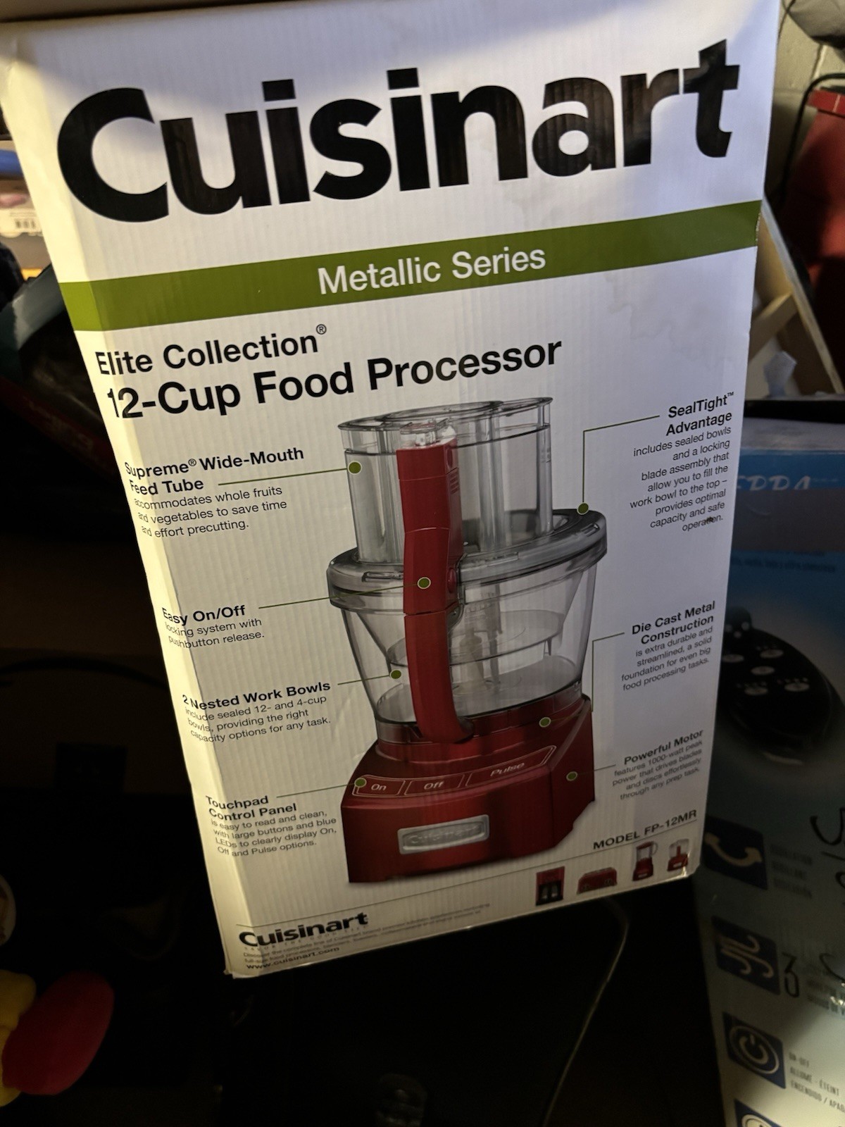 Cuisinart FP-12MR Elite Collection Metallic Seri 12-Cup Food Processor, Die Cast