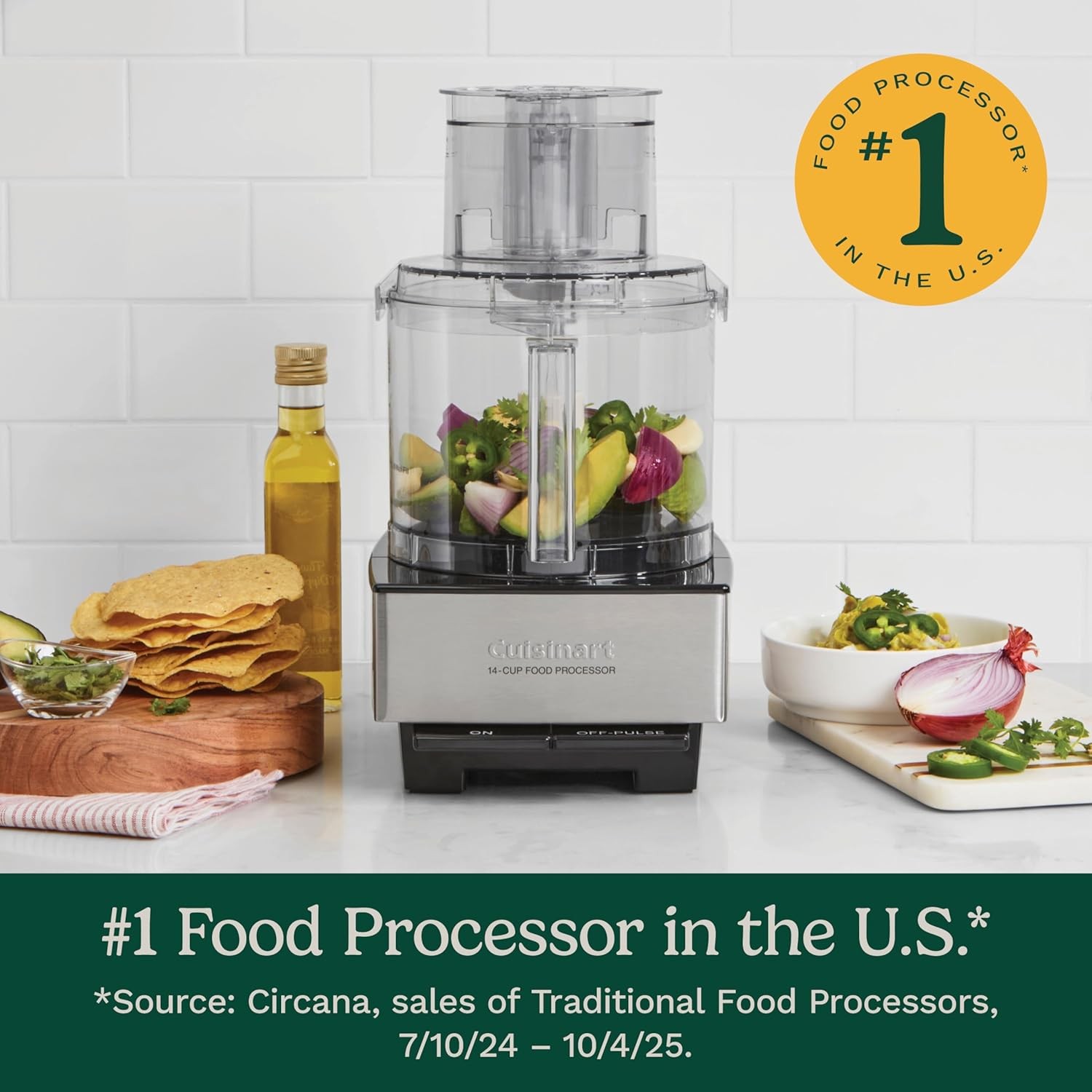 14-Cup Food Processor 720W Motor Mincing Dicing Shredding Puree Dough Kneading