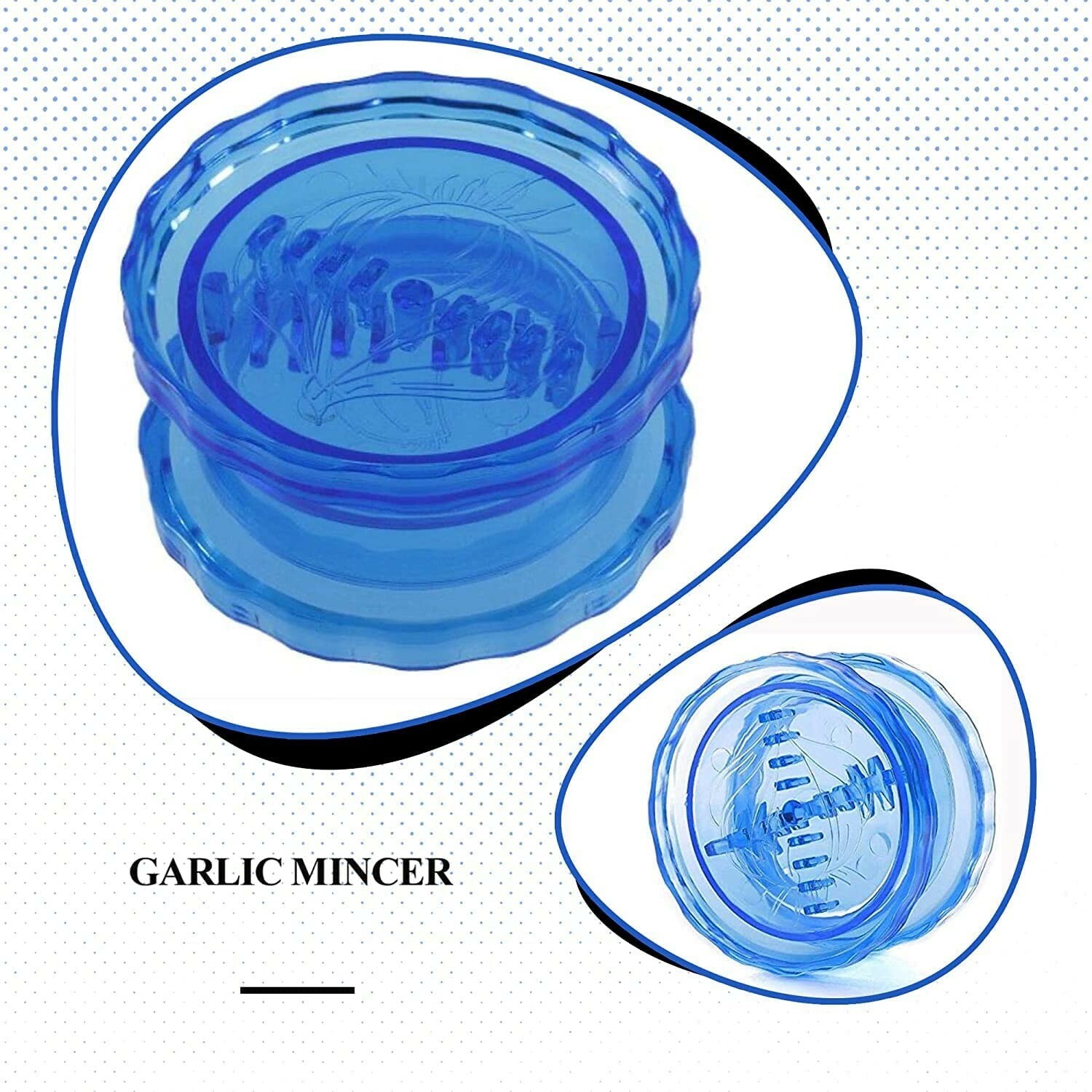 Food Processor-Garlic Mincer Press with a Twist fourth Generation (blue color)