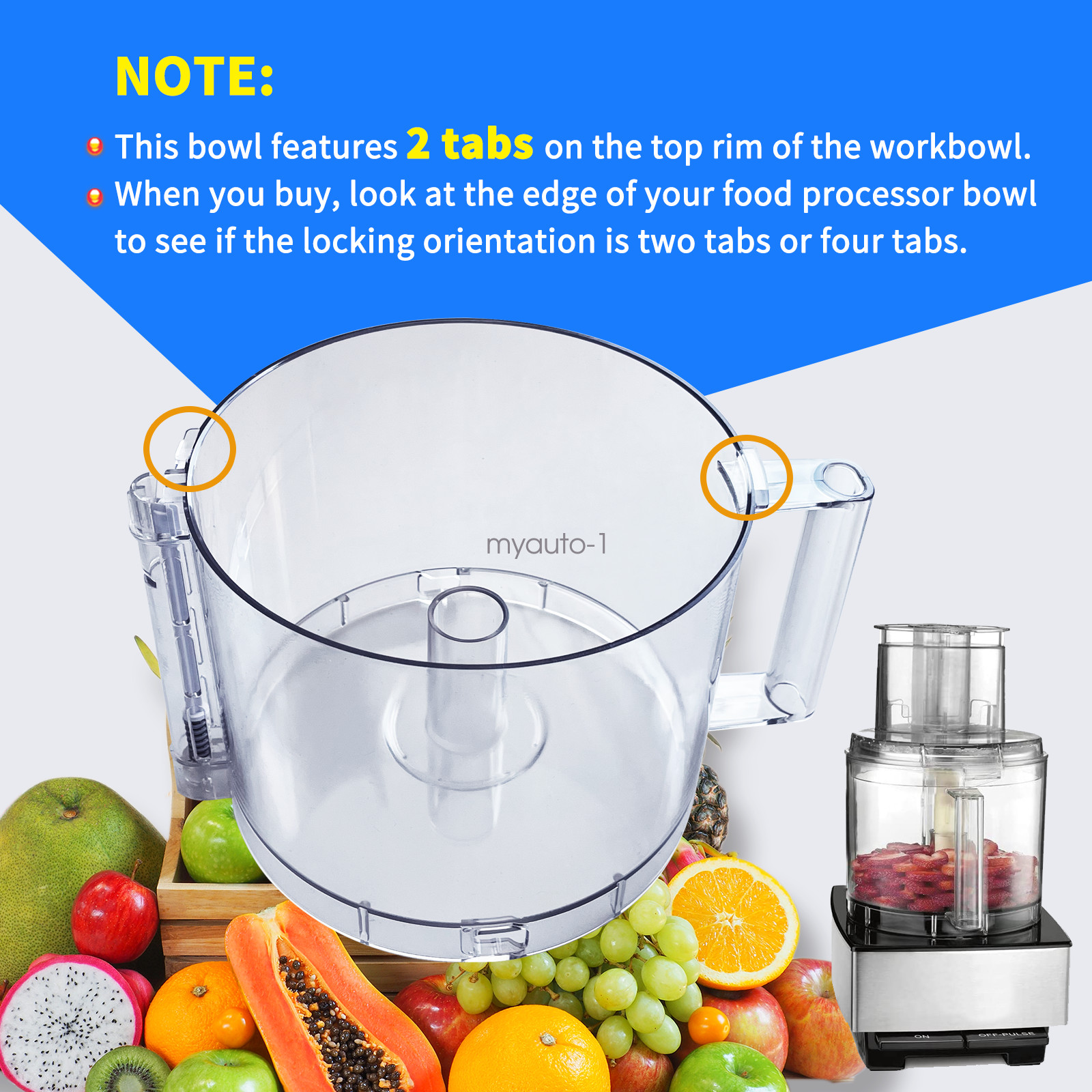 DLC-005AGTX,14-Cup Food Processor Work Bowl Fo Cuisinart Tritan DLC-7 & DFP-14