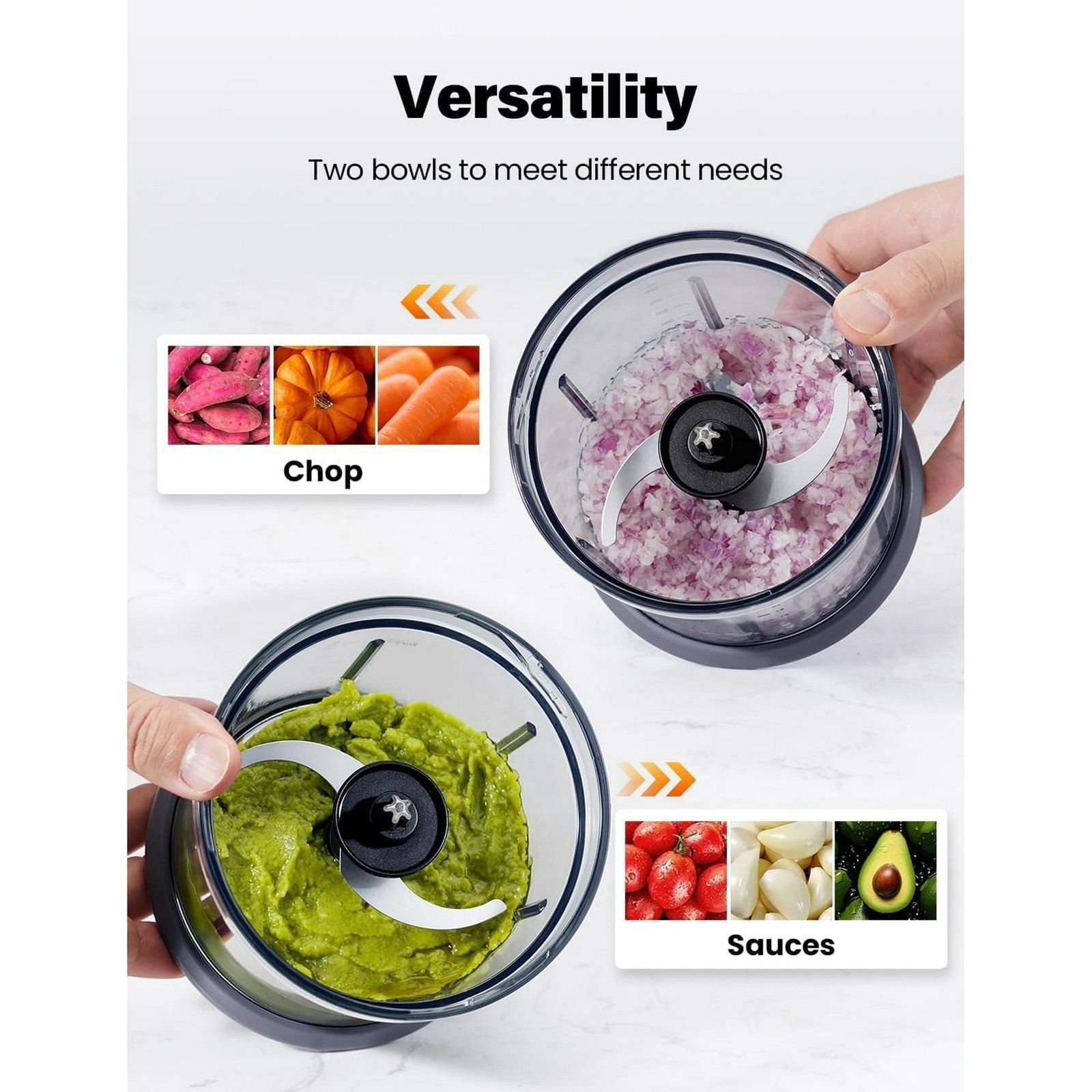 450W Electric Food Vege Chopper 2 speeds Food Processor Kitchen Meat Grinder US