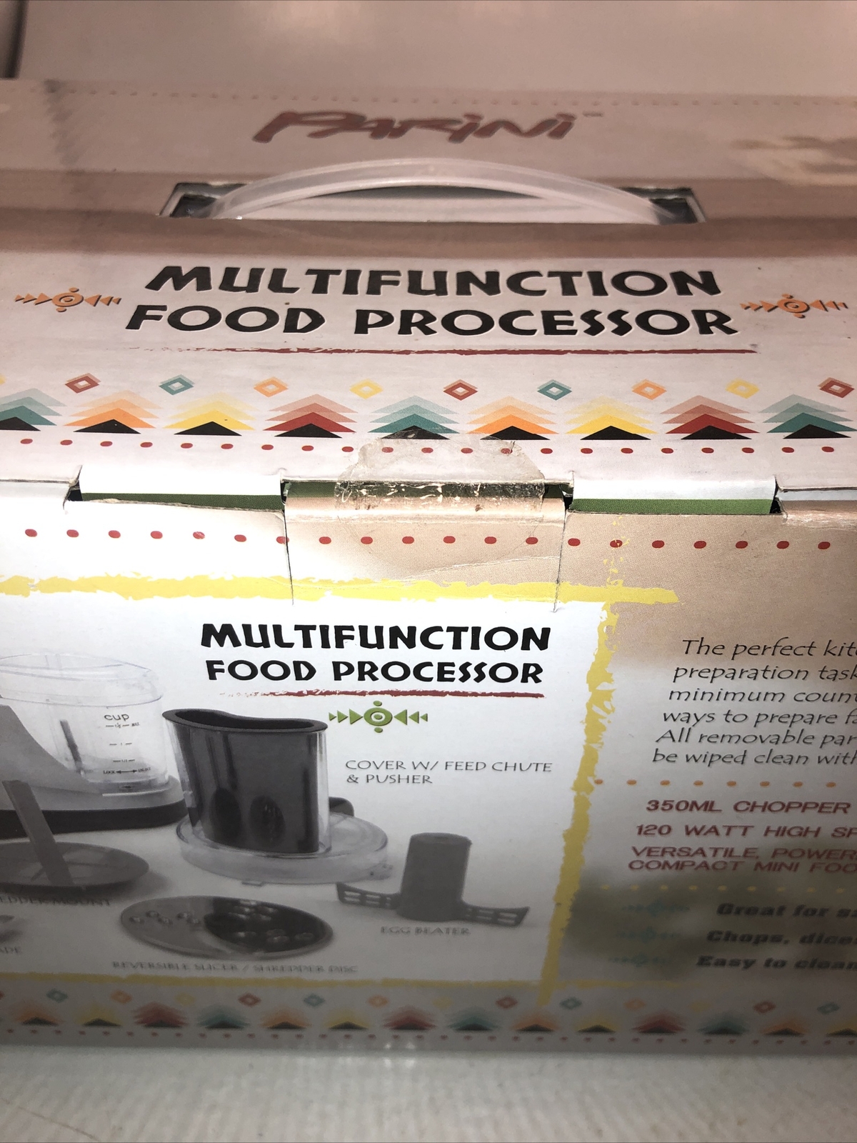 New in Box Parini Multifunction Mini Food Processor Reversible Slicer/Shredder