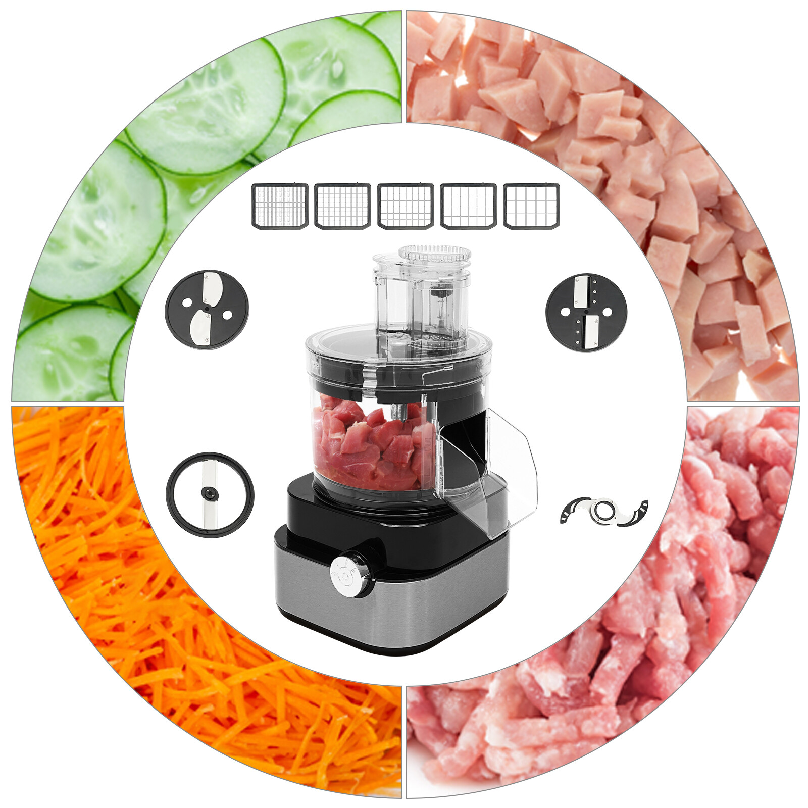 Commercial Electric Vegetable Cutter Food Processor 4 Discs Vegetable Processor