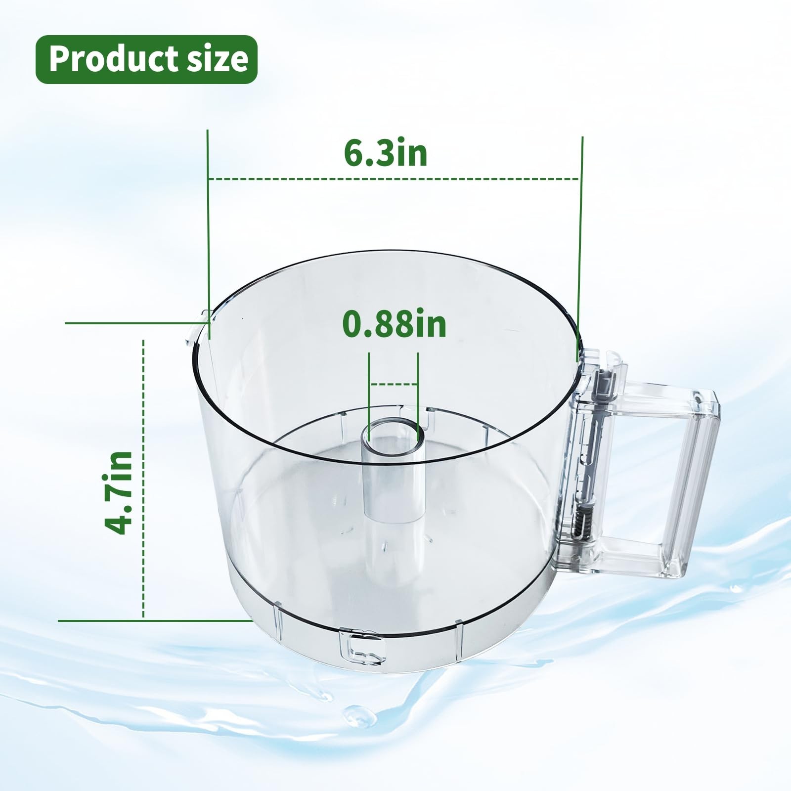 7-Cup Food Processor Work Bowl for Cuisinart DLC-10, FP-631AGTX-1, 2 Tabs Design