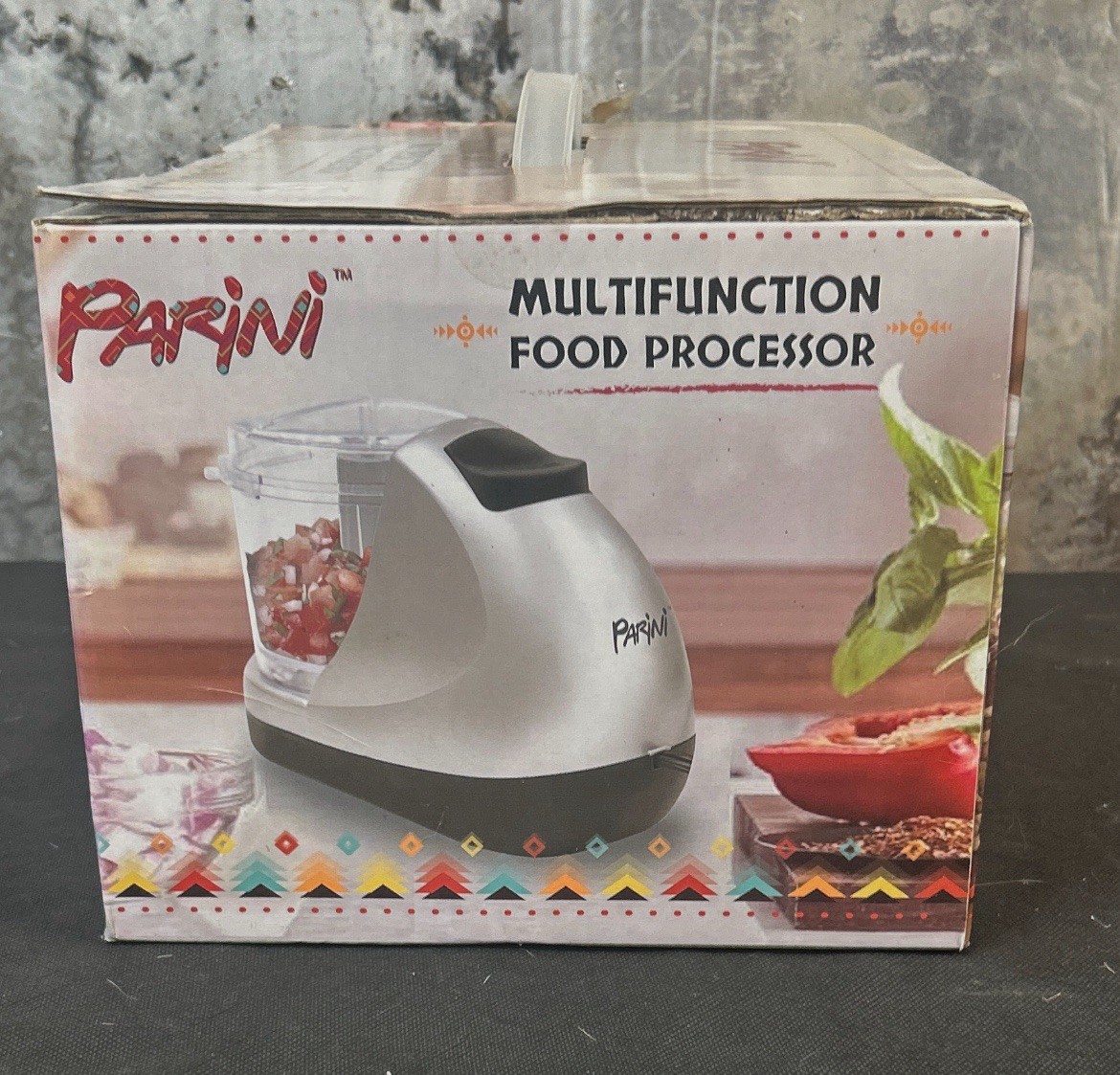 New in Box Parini Multifunction Mini Food Processor Reversible Slicer/Shredder