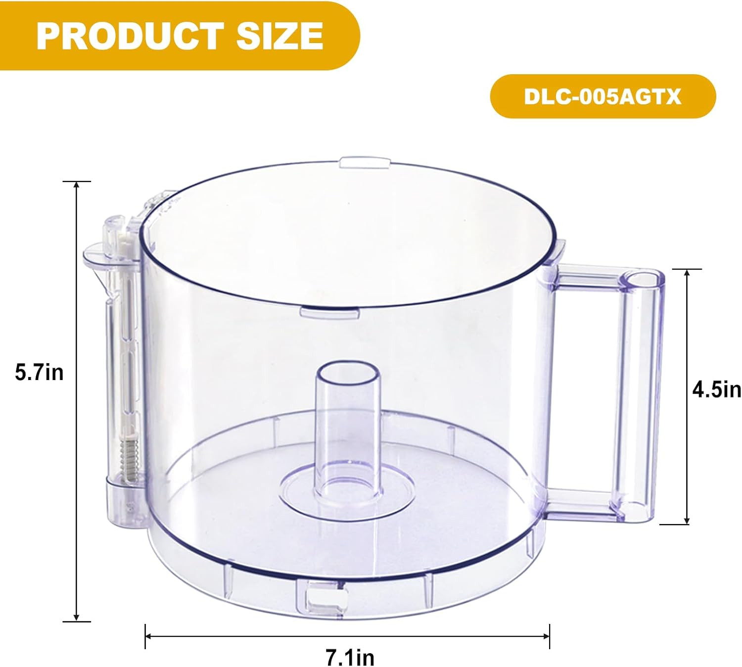 DLC-005AGTXT1 Replacement 14-Cup Food Processor Work Bowl with Gray Handle Compa