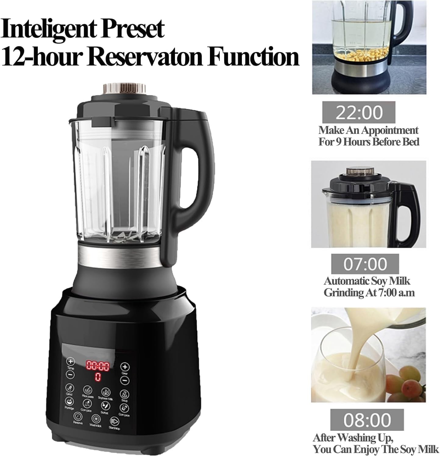Food Processor Blender Combo, 60oz 1200W All-in-One Kitchen Machine