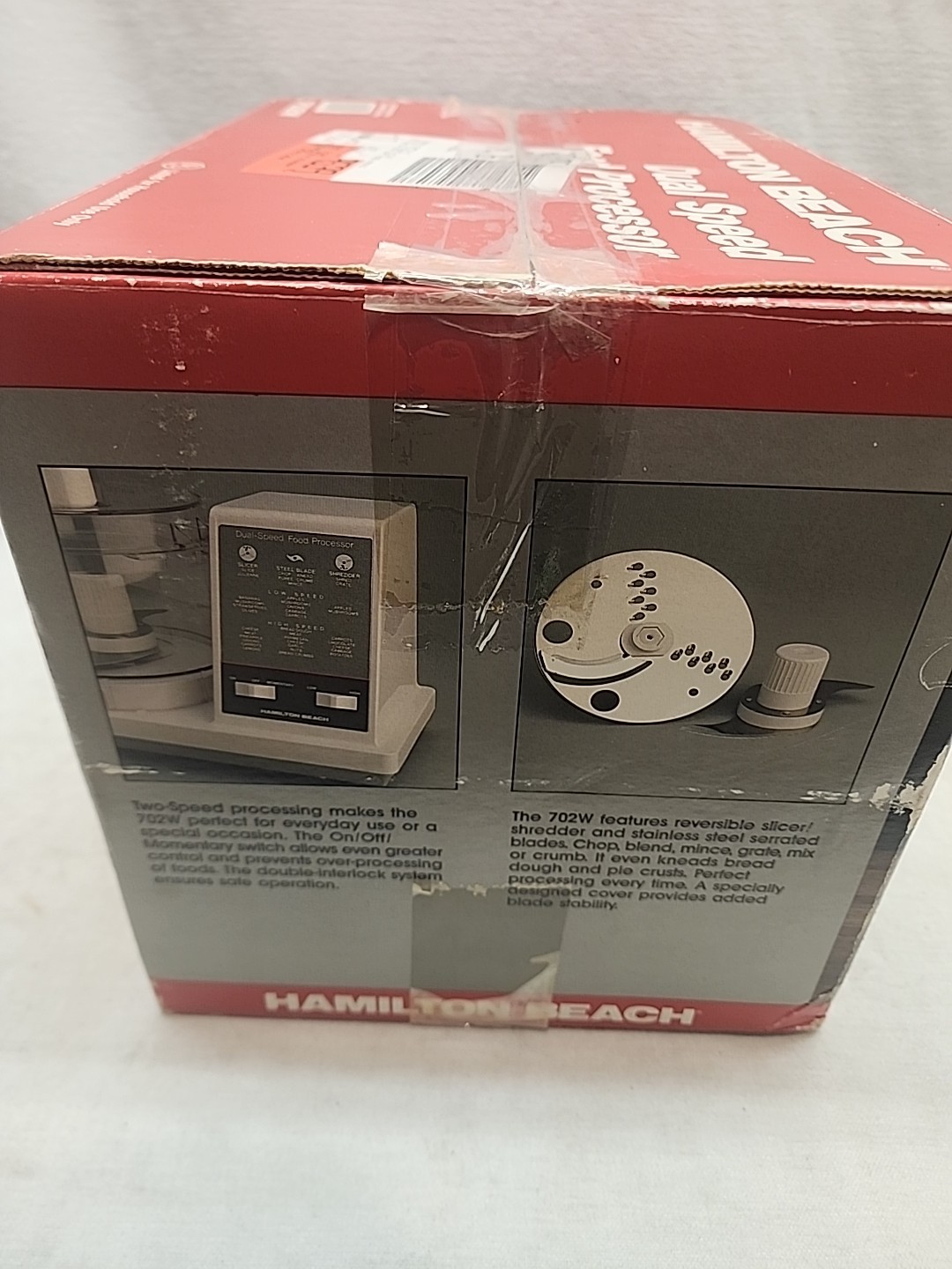 N.O.S. Hamilton Beach 2 Speed Food Processor Almond Model 702W