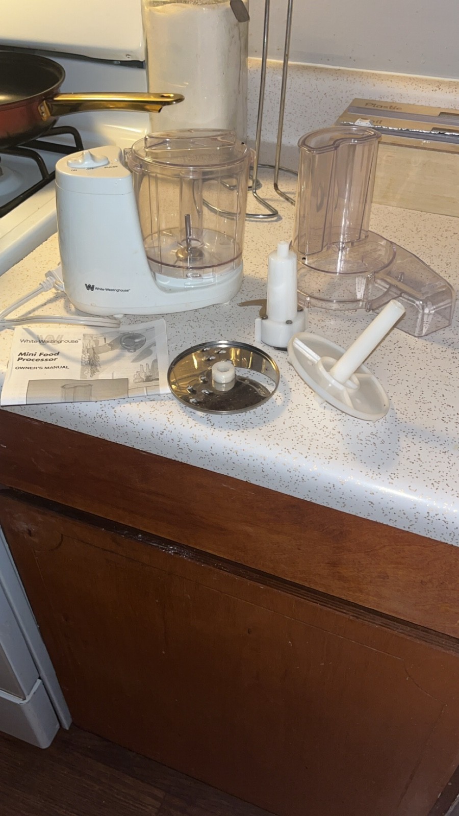 Vintage White Westinghouse Mini Food Processor with Chute