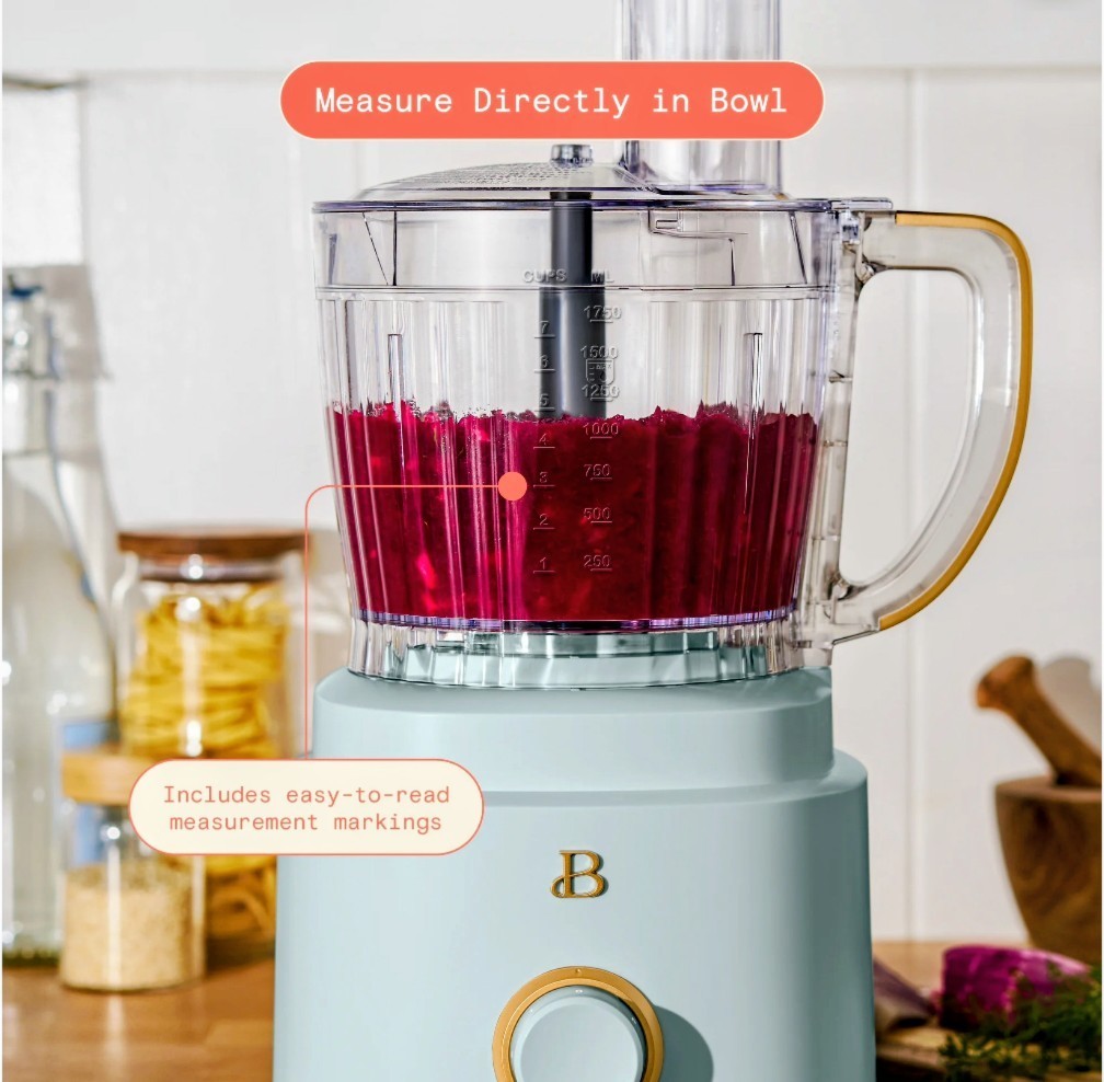 Beautiful 10-Cup Food Processor with Accessories, Hydrangea Blue by Drew…