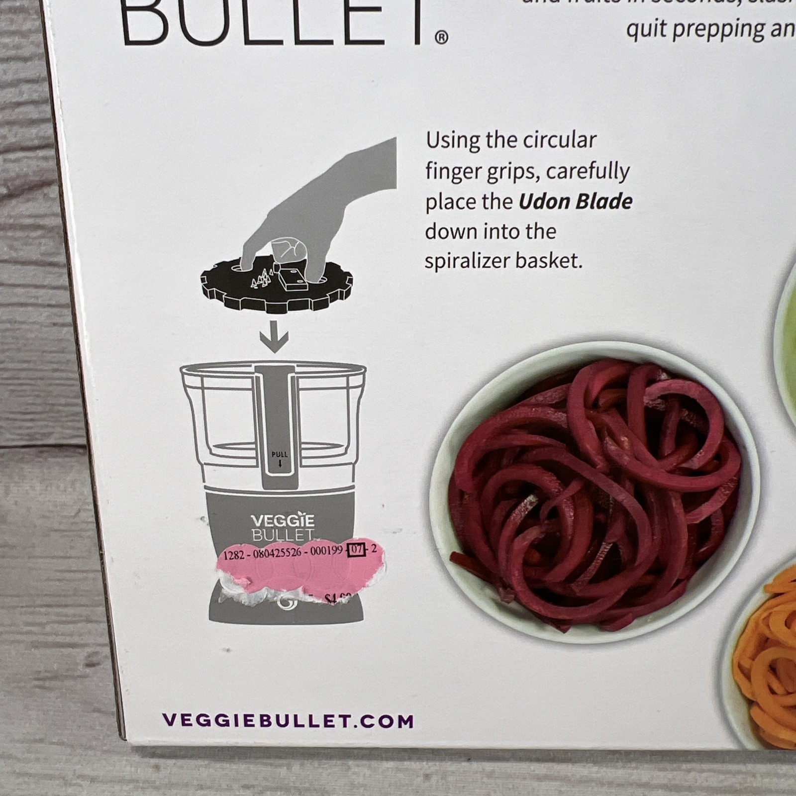 New Veggie Bullet UDON BLADE Noodle Spiralizer Stainless Steel 5mm VB-BX074-23