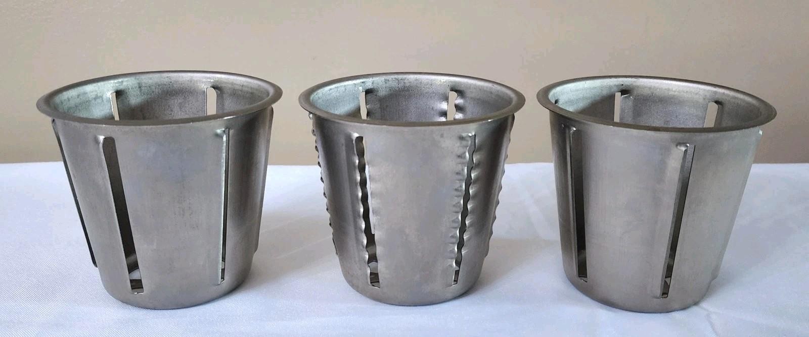 Saladmaster Kitchenaid Food Processor 3 Cone Attachments Stainless 2, 4, 6 VTG