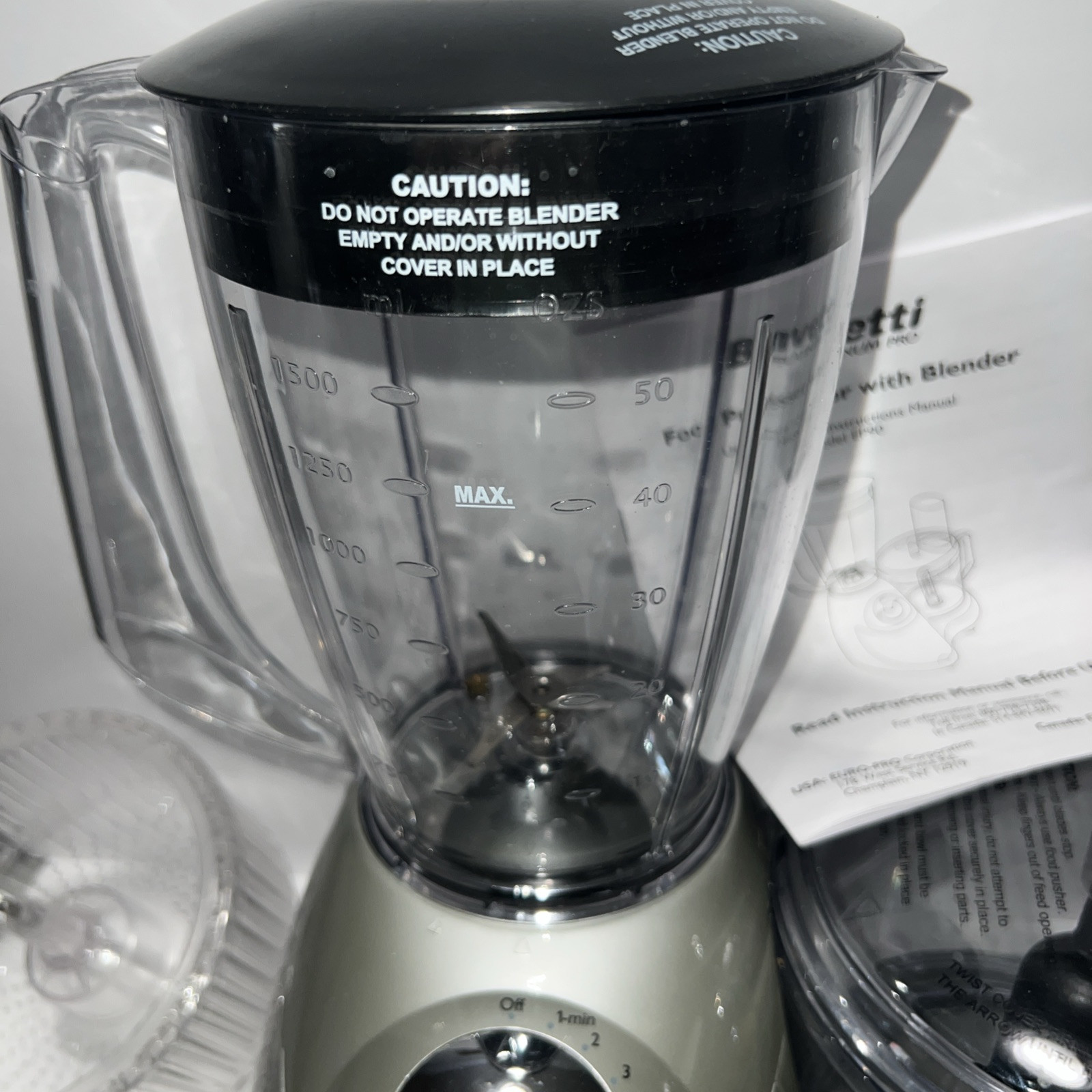 Bravetti Platinum Pro Food Processor Model EP90 Multiple Attachments W/Manuel