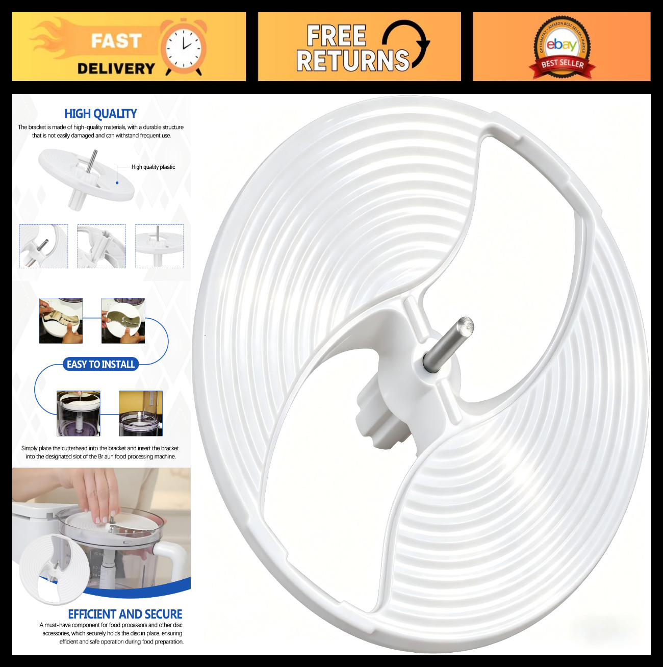 Food Processor Disc Holder Insert Carrier Replacement for K600 K700 K750 FP3010