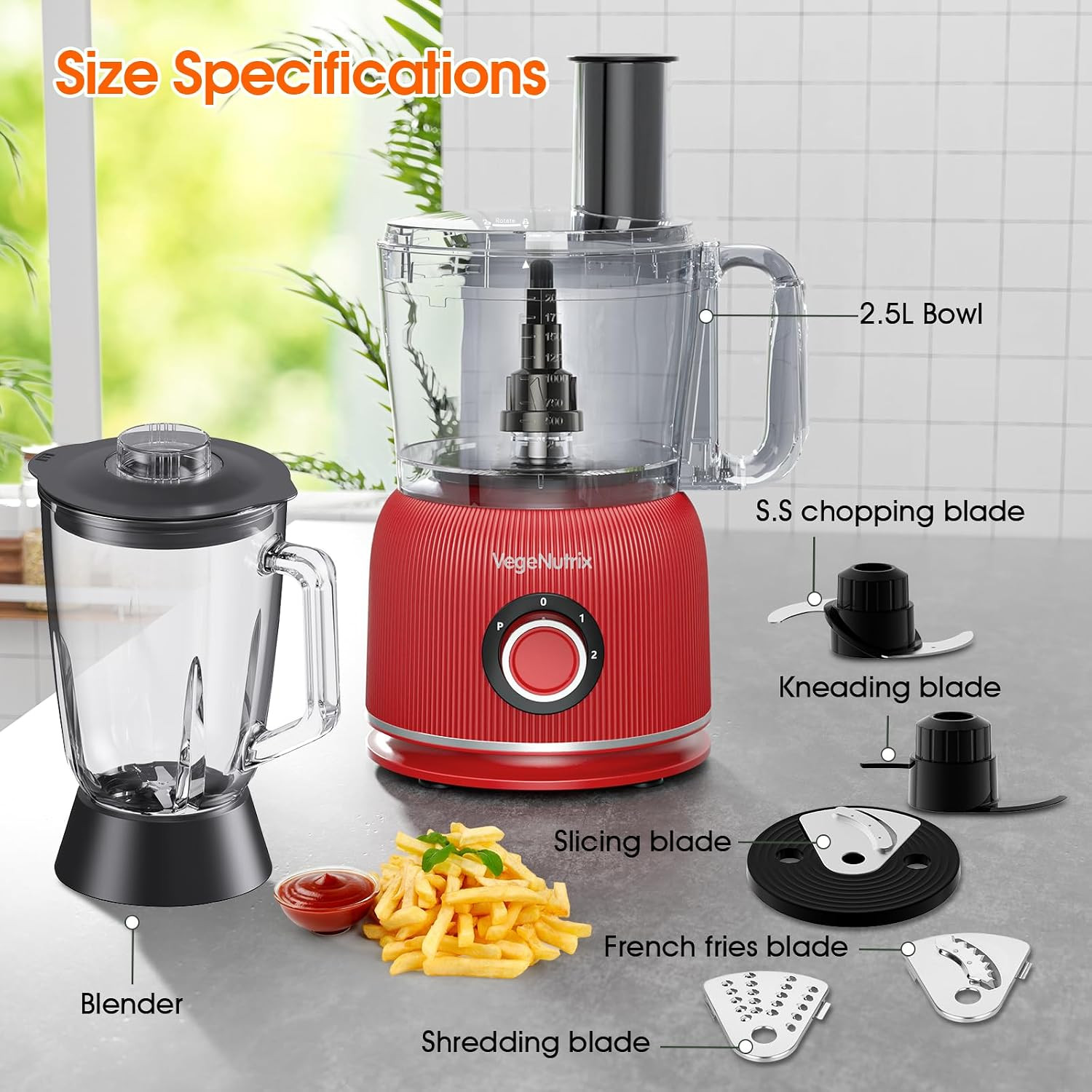 Food Processor and Blender Combo, 88 Oz Food Chopper for Meat, Vegetable and Dou