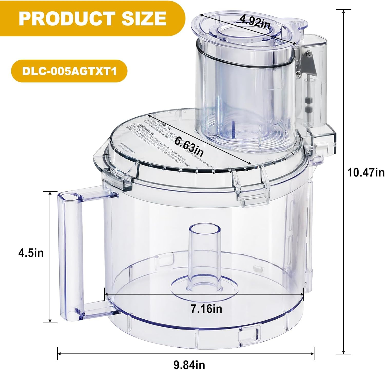 DLC-005AGTXT1 Food Processor Work Bowl for Cuisinart DFP-14 Models