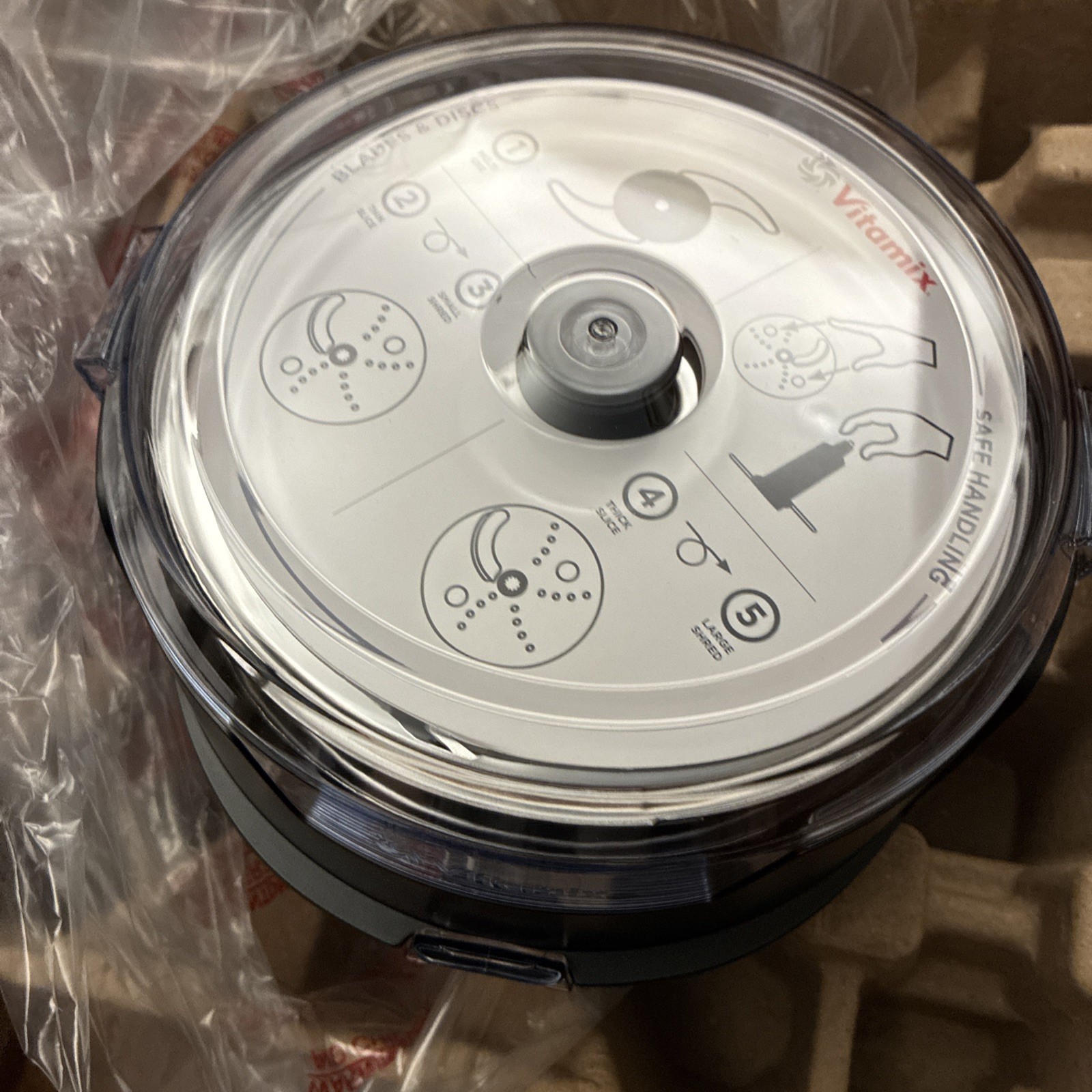 Vitamix 12-Cup Food Processor Attachment Self Detect, BPA-Free, W/Blades NIB NEW