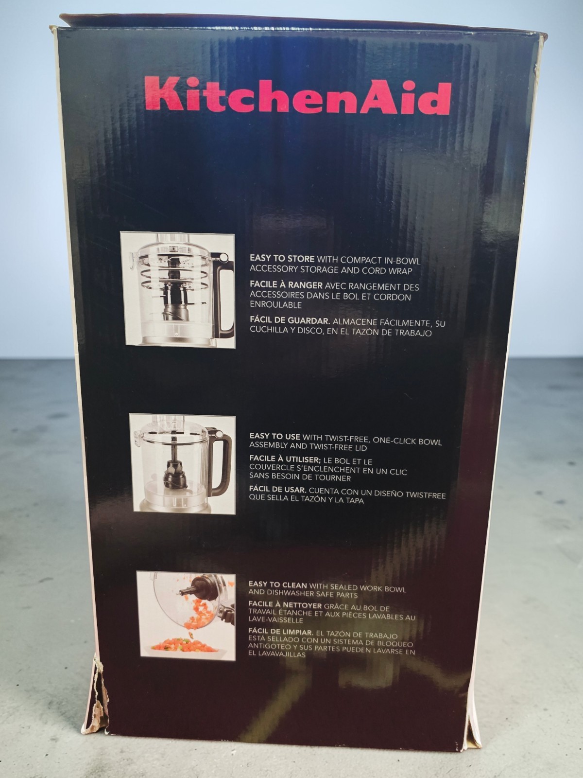 KitchenAid 9 Cup Food Processor All Attachments KFP0919CU Tested New Open Box