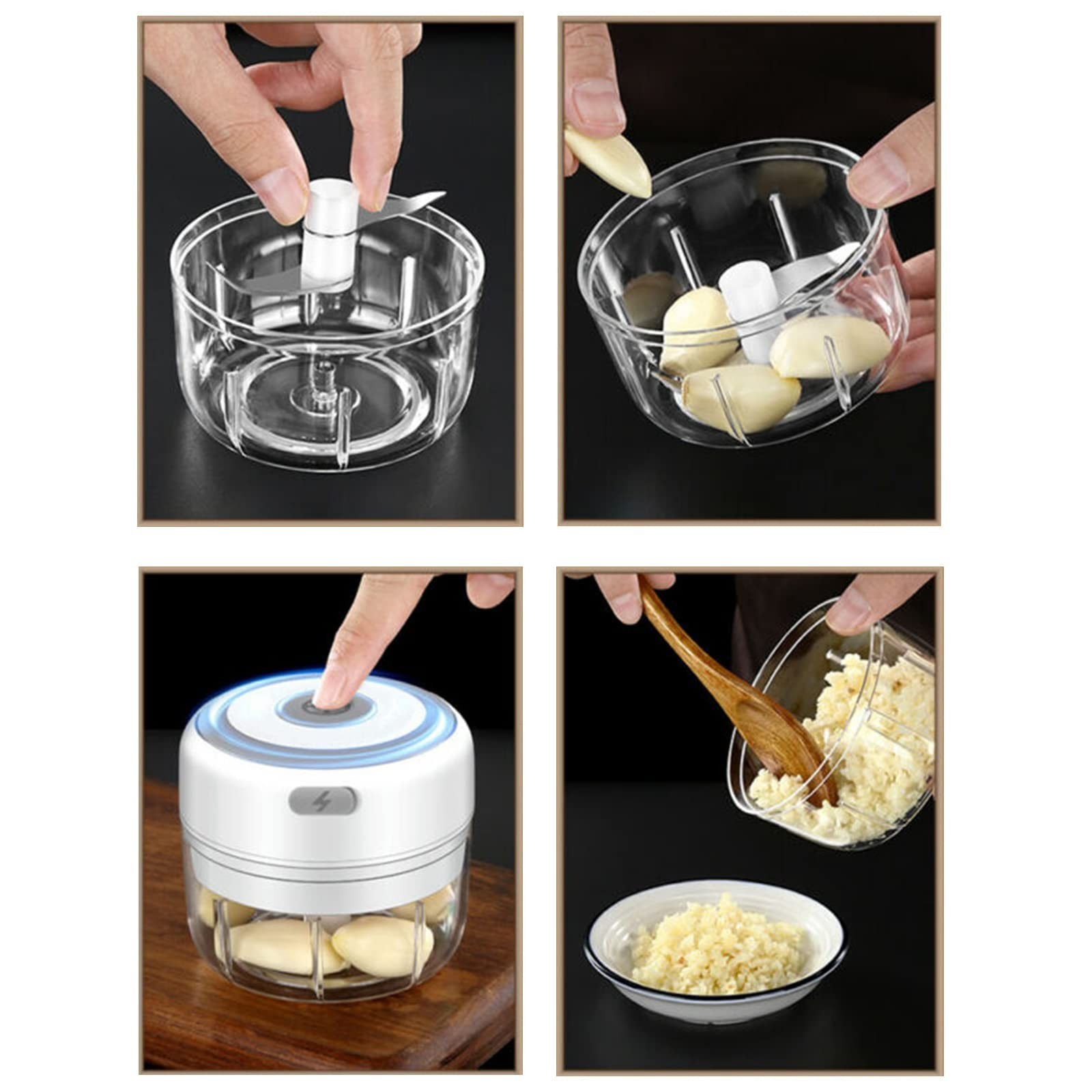 100ML Electric Mini Garlic Chopper USB Portable Small Food Processor Mincer