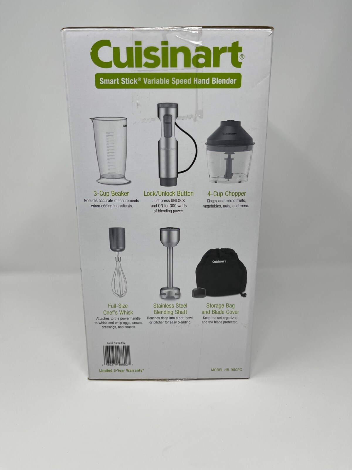 Cuisinart HB-900PC Immersion Hand Blender Smart Stick Variable Speed Storage Bag