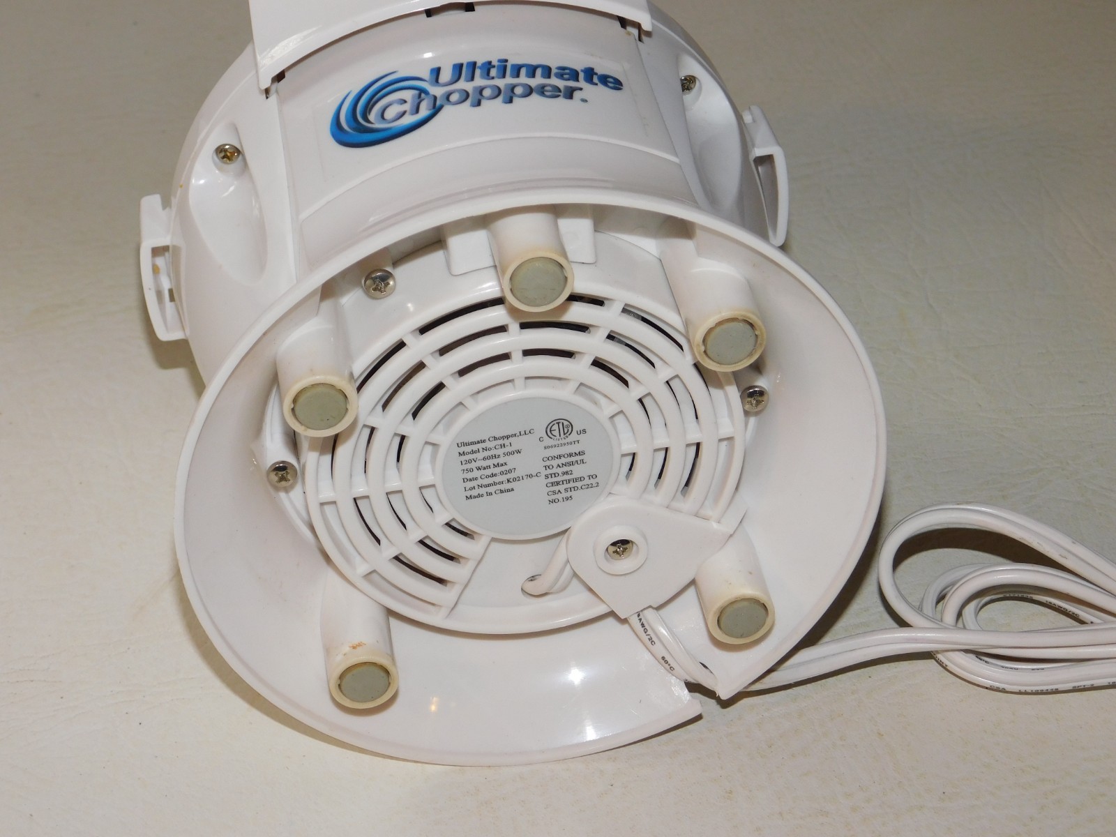 Ultimate Chopper CH-1 Food Processor Motor Base Replacement Part – Tested