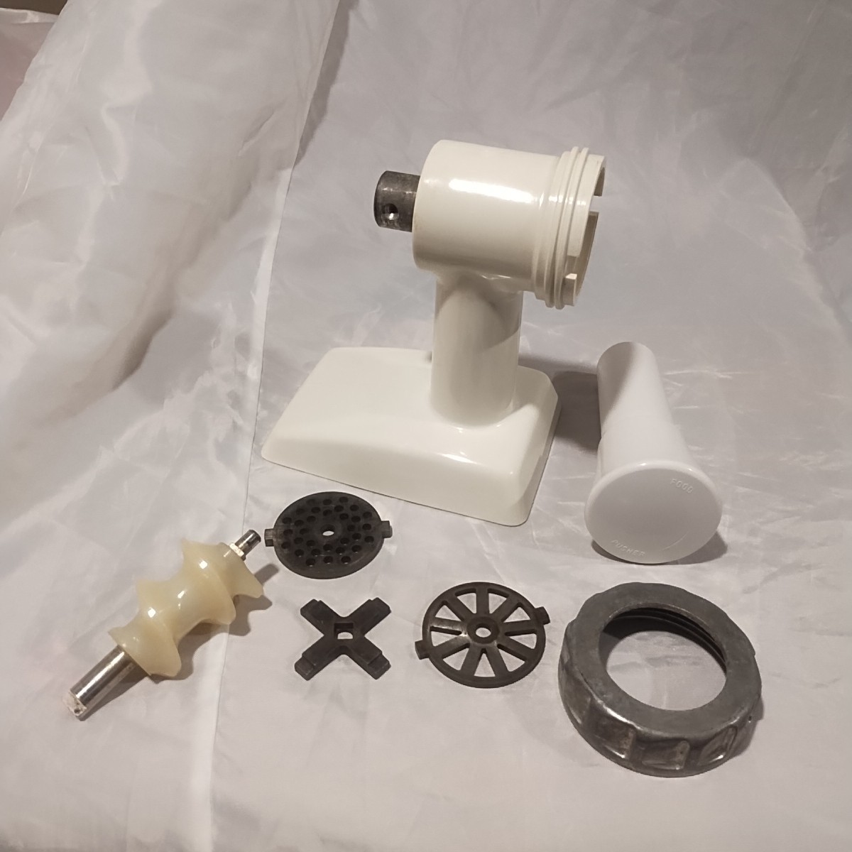 Vintage Oster Regency Kitchen Center Meat Grinder Attachment Parts Tested