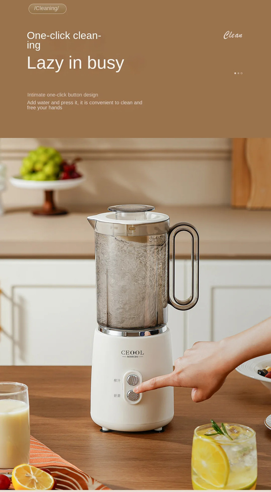 2IN1 Food Blender Portable Juicer Smoothie Maker Fruit Mixer Bean Grinder Mixer