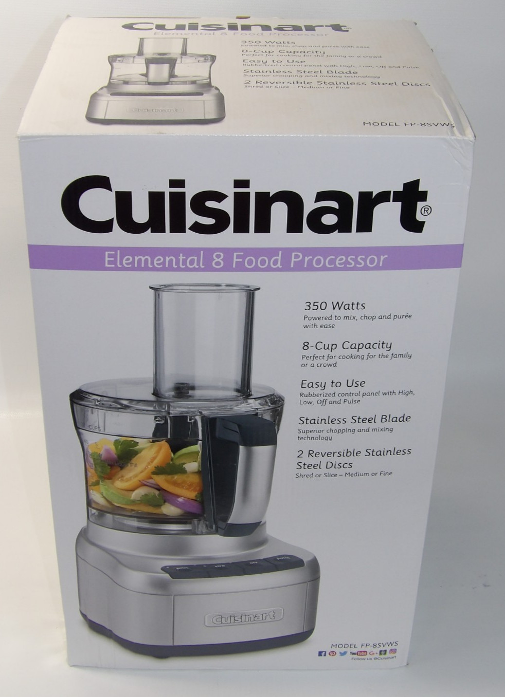 Cuisinart Elemental 8-Cup Food Processor Model FP-8SVWS New!