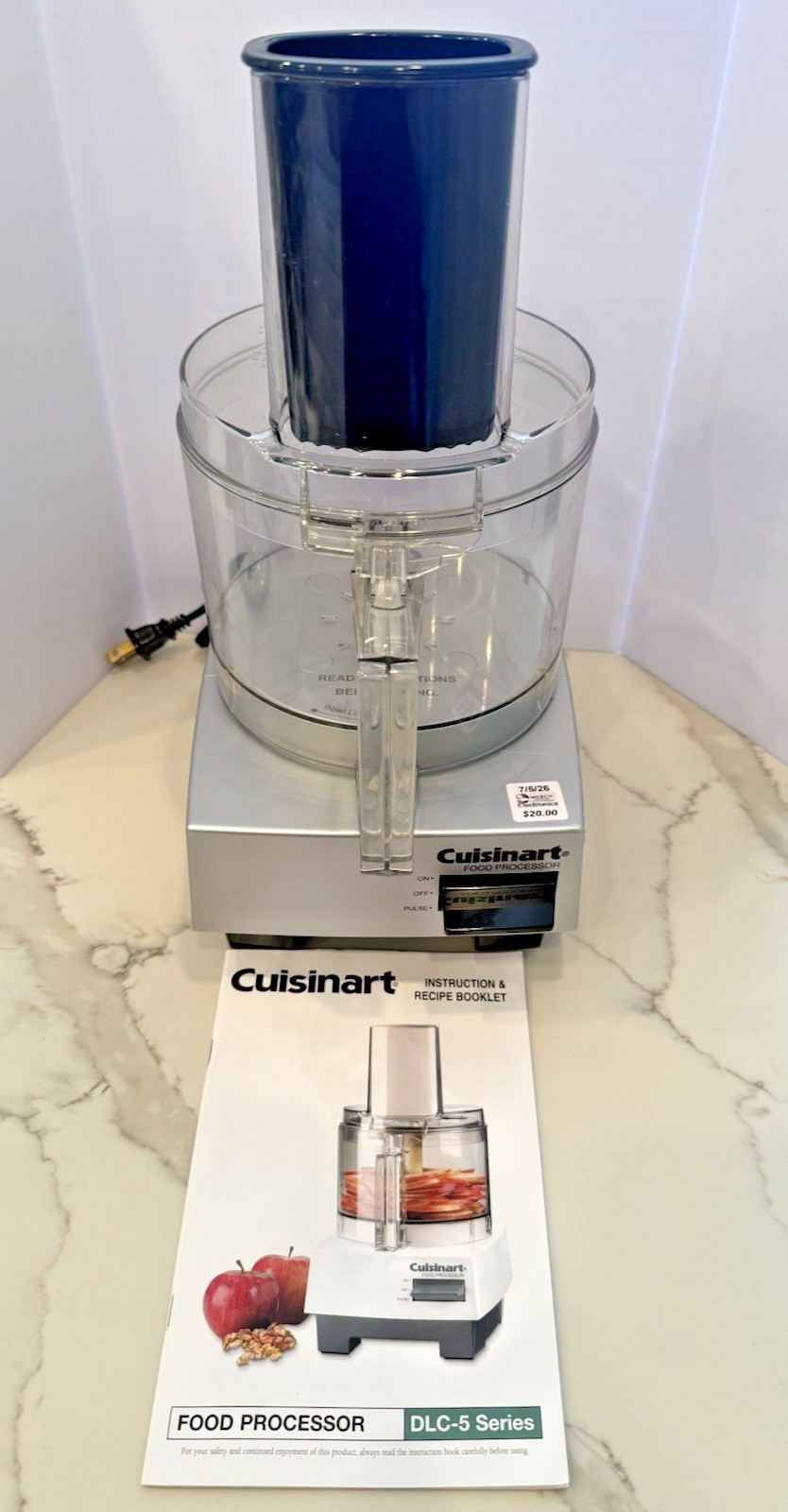 Cuisinart 7 Cup Food Processor Model DLC-5BC Brushed Chrome Excellent Condition