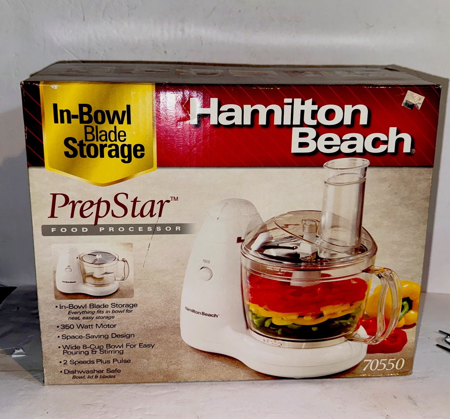 Hamilton Beach 70550 White 8 Cup Bowl Food Processor In Bowl Food Storage New!