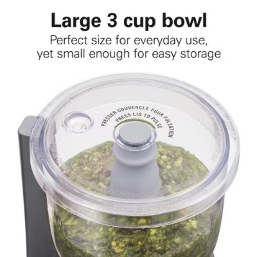 Hamilton Beach 3-Cup Stack & Press Food Chopper – Gray – 72740