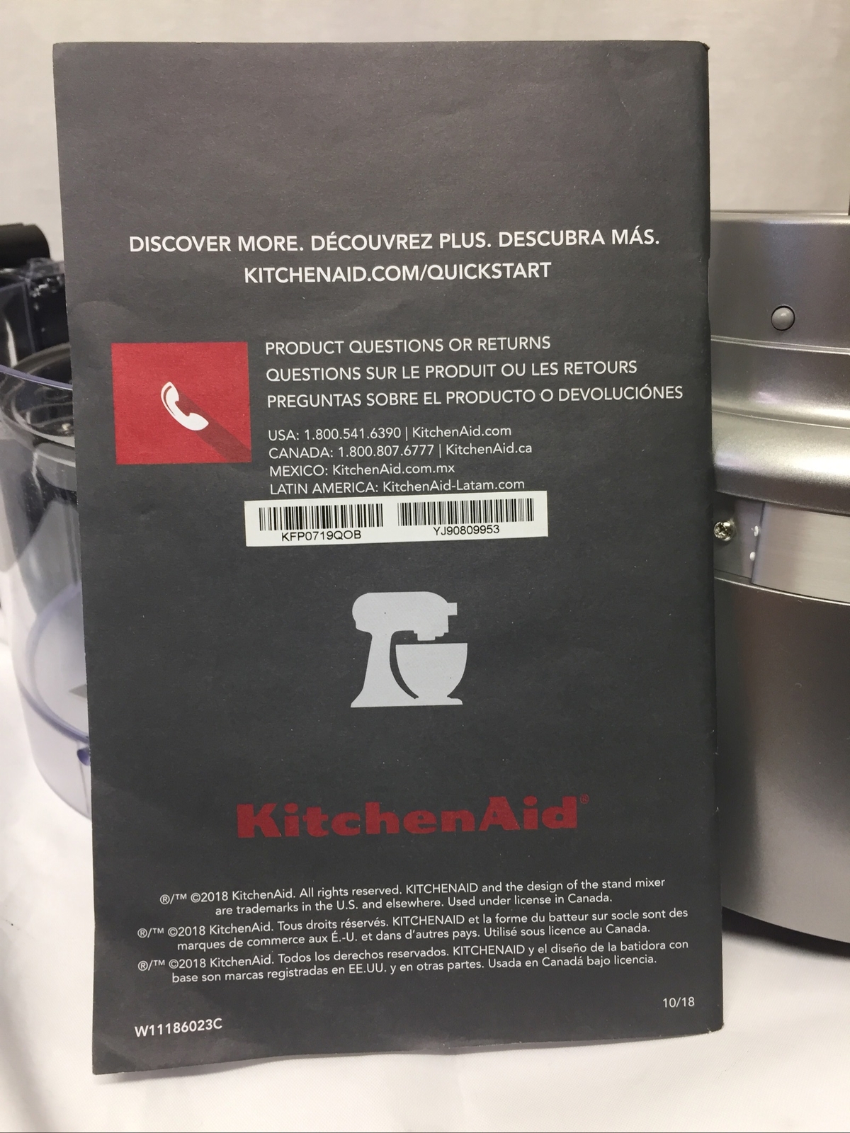 KitchenAid 7 Cup 3 Speed Food Processor and Veggie Chopper, Silver (Open Box)