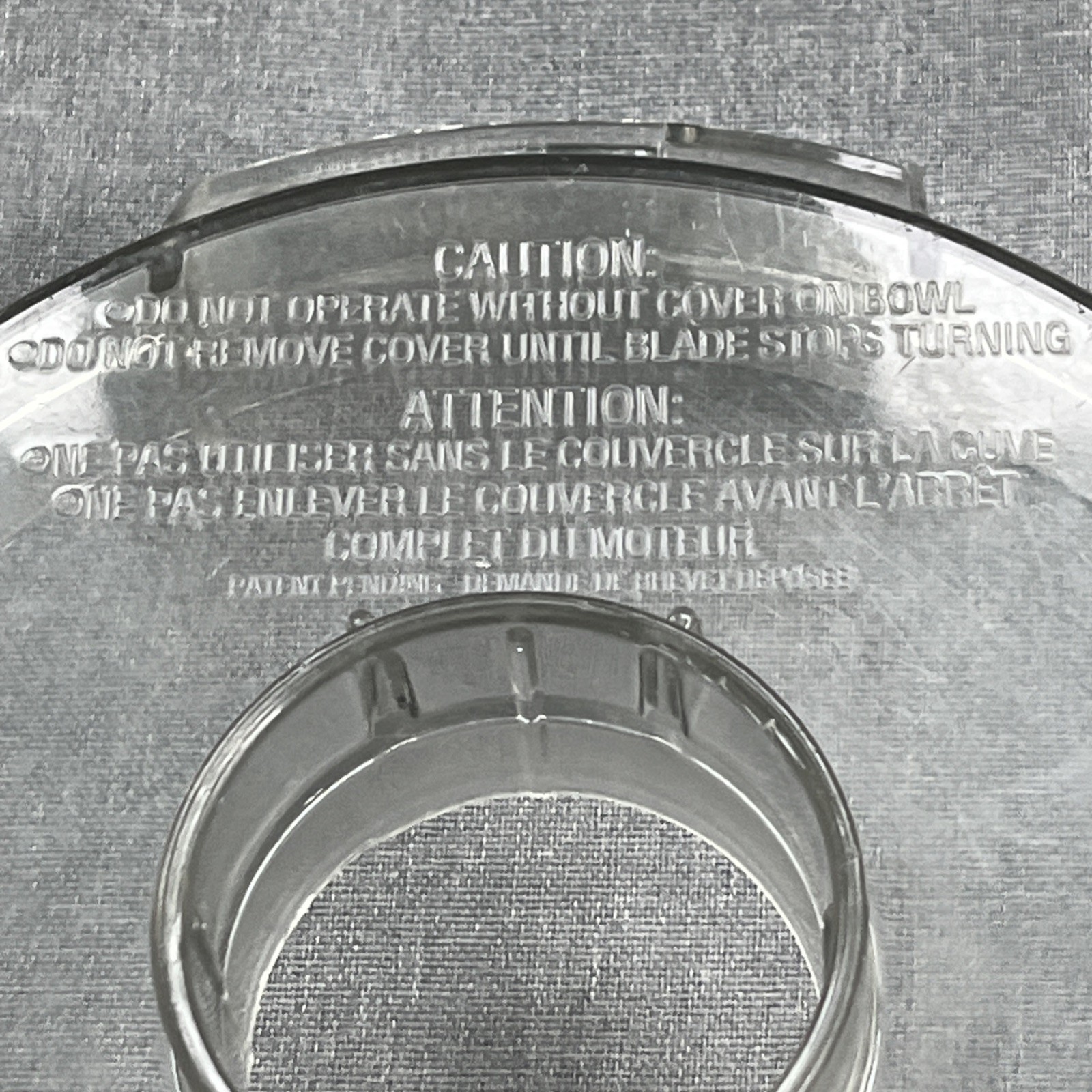 Cuisinart Pro Classic Food Processor DLC-116GTXT Flat Clear Lid & Cover Cap Fair