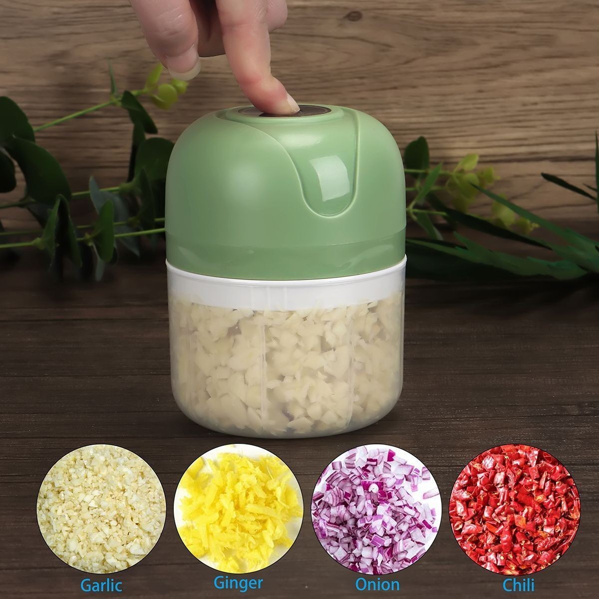 Electric Mini Garlic Chopper Meat Grinder Crusher for Nut Vegetable Fruit Food