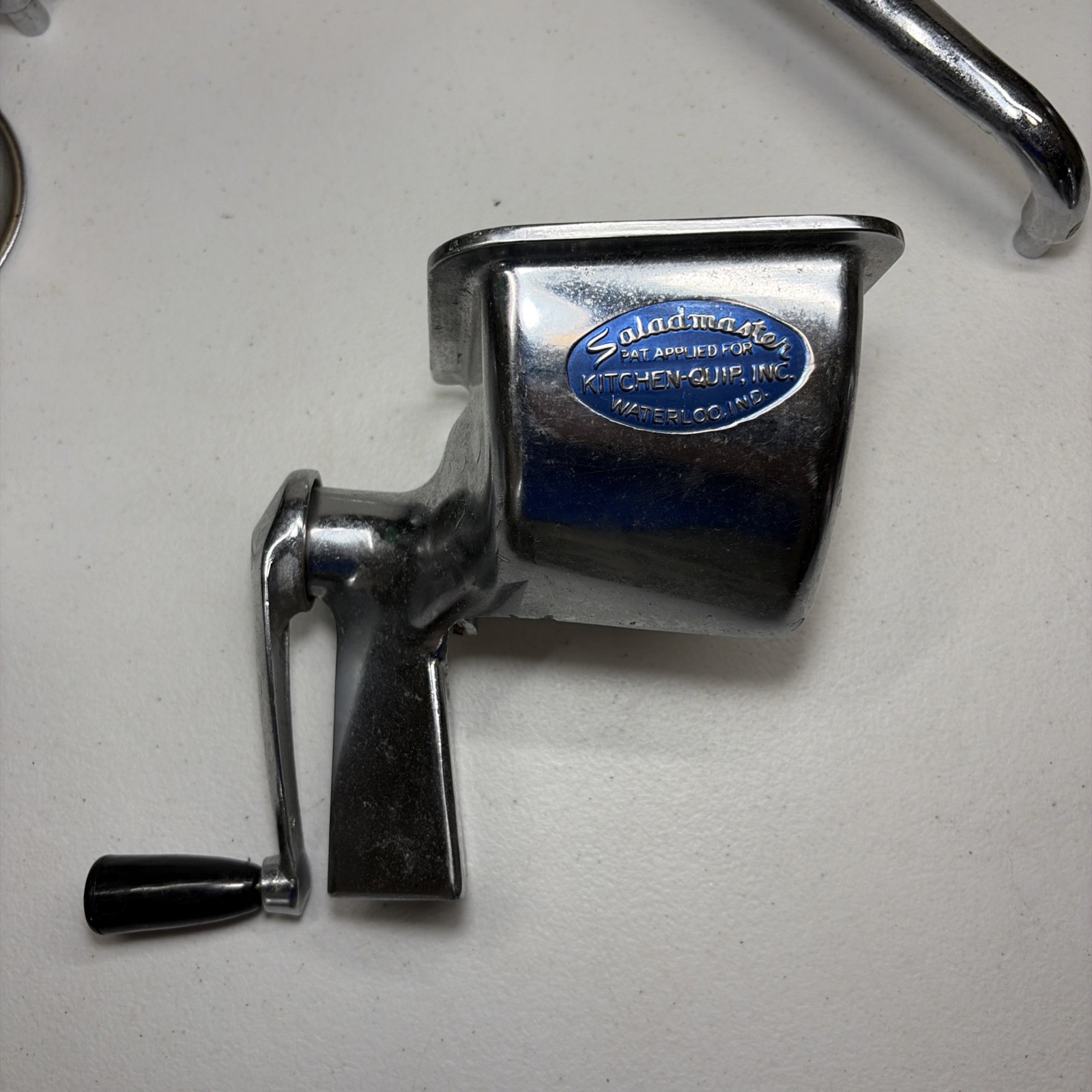 Saladmaster Vtg Manual Food Processor Hand Crank Chopper Shredder Slicer 5 Cones