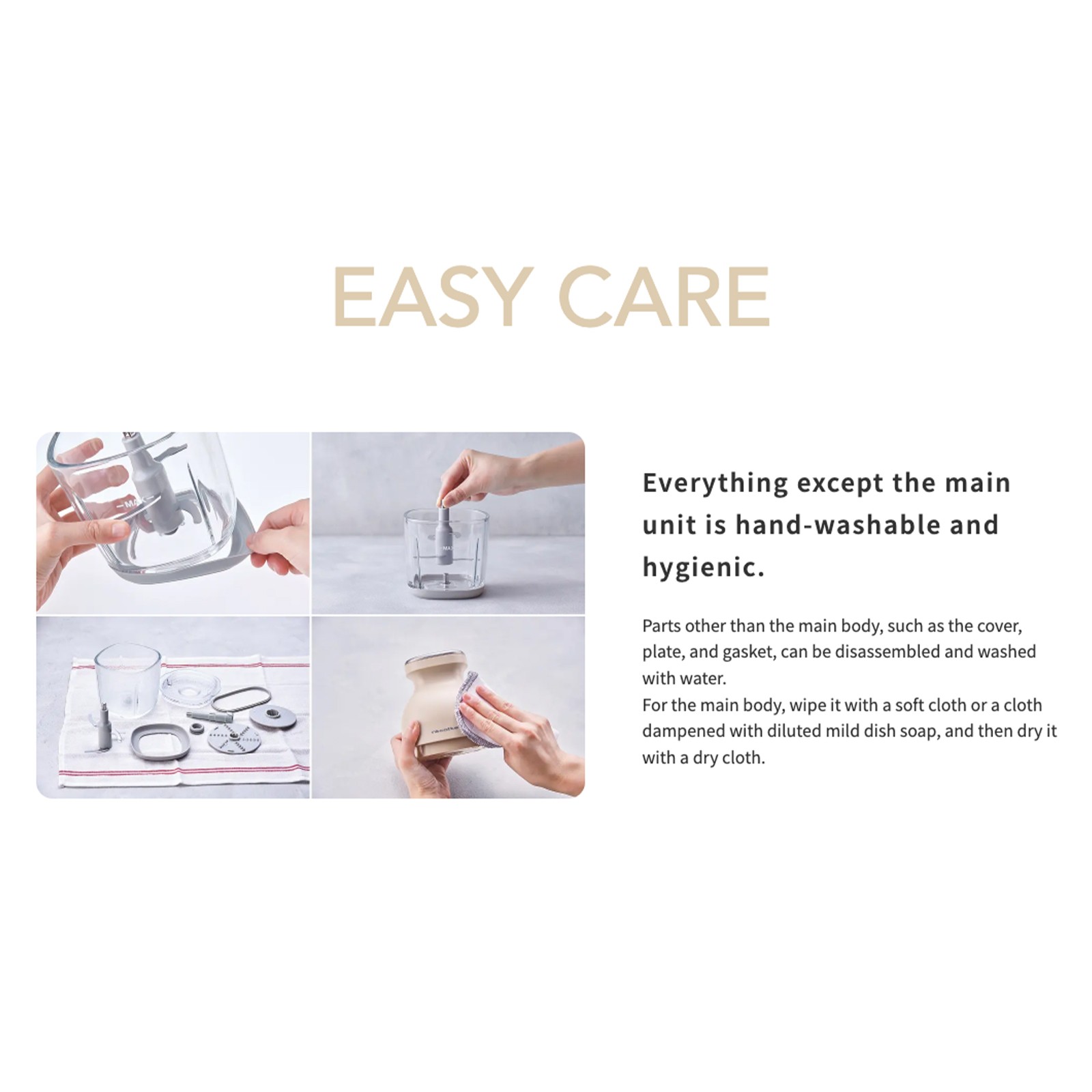 Recolte RCP-7 (W) Cordless Capsule Cutter Bonne Cream White 8-in-1 Rechargeable