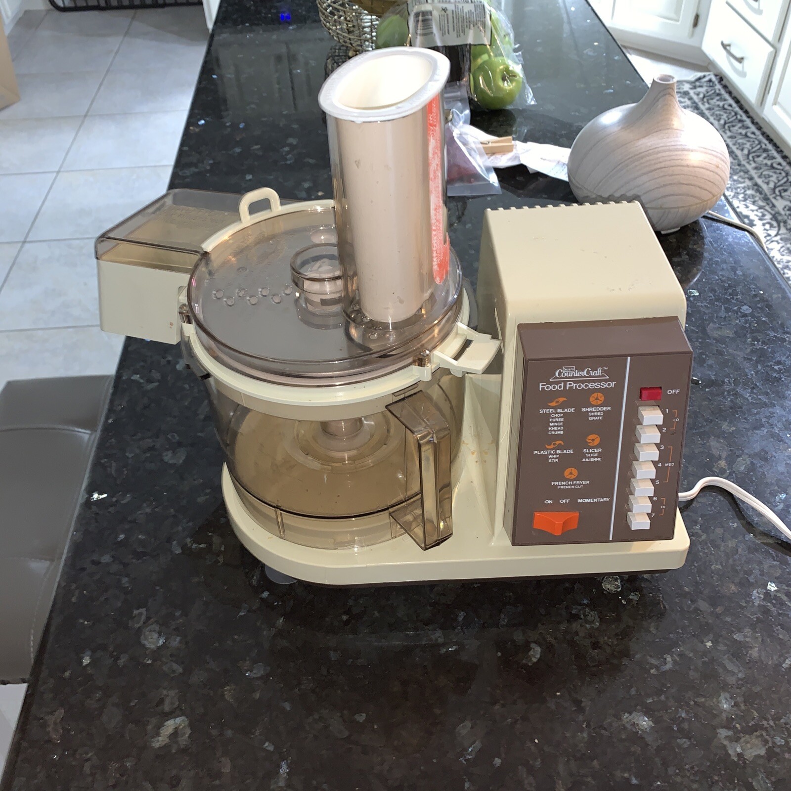 SEARS Vintage 7-SPEED Counter Craft FOOD PROCESSOR Model 400 WORKS