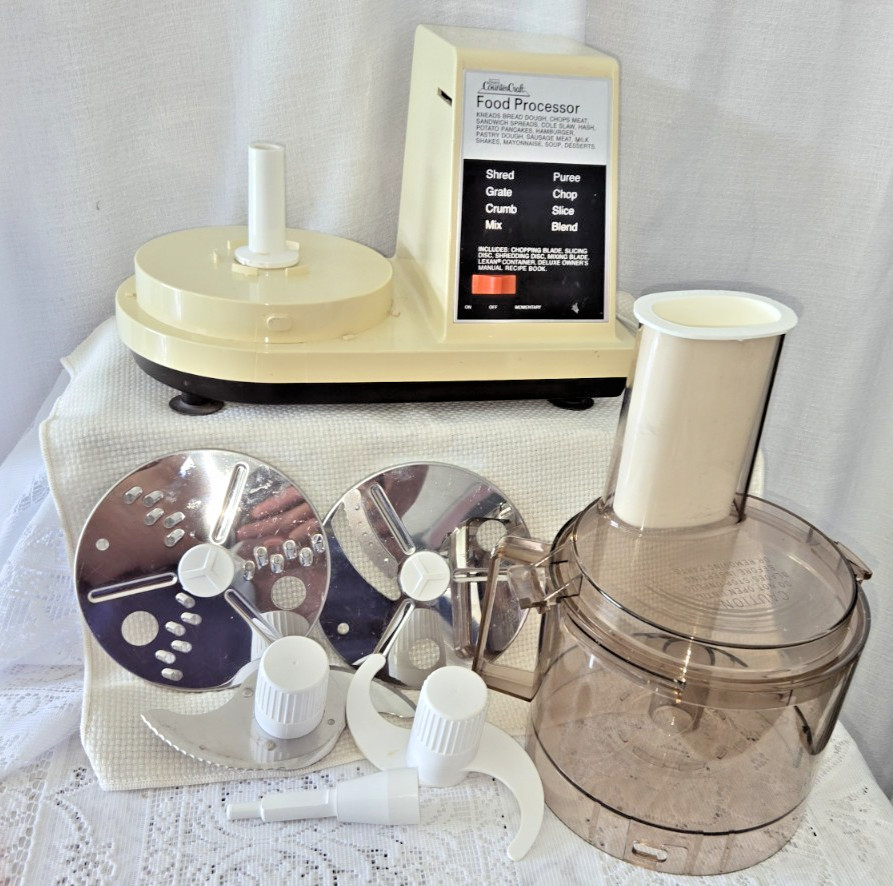 Vintage Sears CounterCraft Food Processor Complete w/ 4 Blades Discs Tested
