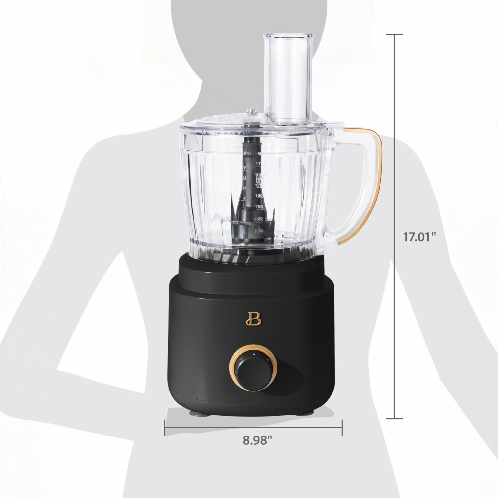 Beautiful 10-Cup Food Processor with Accessories, Black Sesame by Drew Barrymore