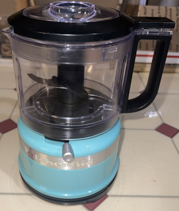 Kitchen Aid Aqua Sky Blue Food Processor 3.5 Cup Chopper KFC3516QCB Wrap Cord