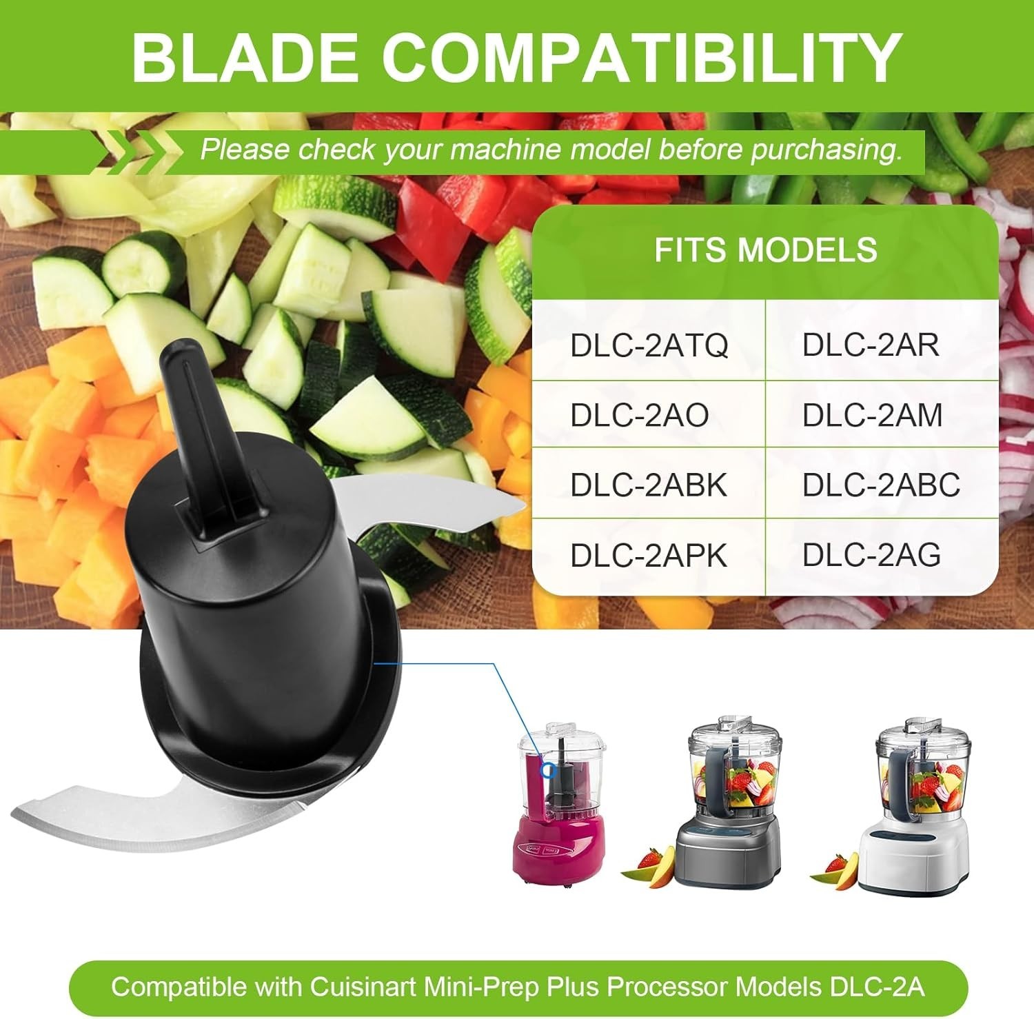 DLC-2ACBN Chopping Blade Fits Cuisinart Mini Prep Plus DLC-2A, Food Processor…