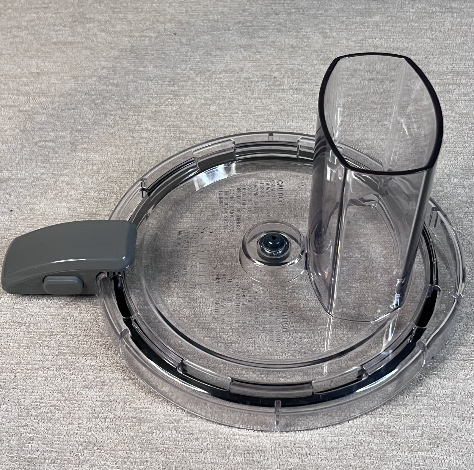 Cuisinart Food Pro. Continuous Feed Bowl Cover Lid FP-7WBC FP-9WBC Gray